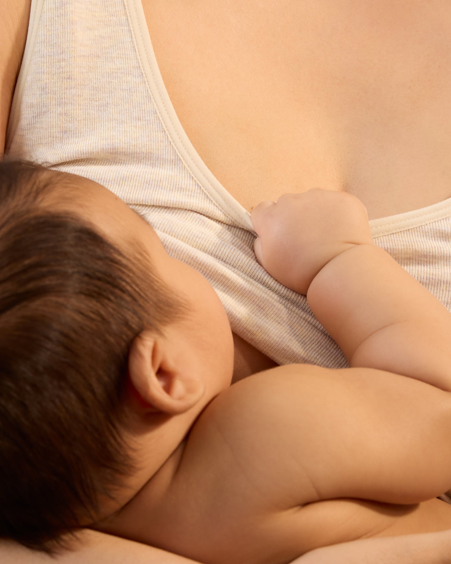 Sublime® Bamboo Scoop Neck Maternity & Nursing Longline Bra Top | Oatmeal Heather - Image 2