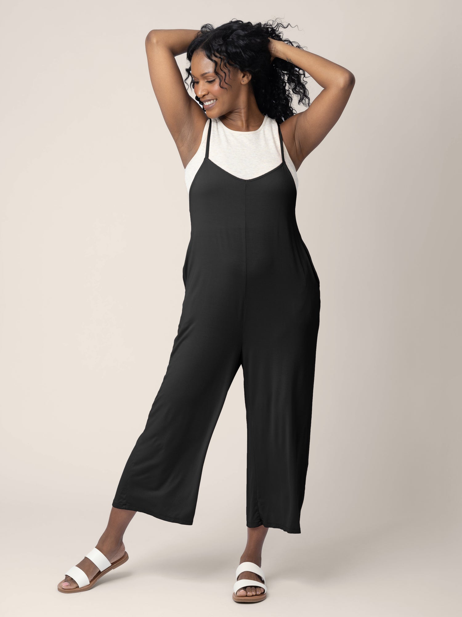 Charlie Maternity & Nursing Romper | Black - Image 5