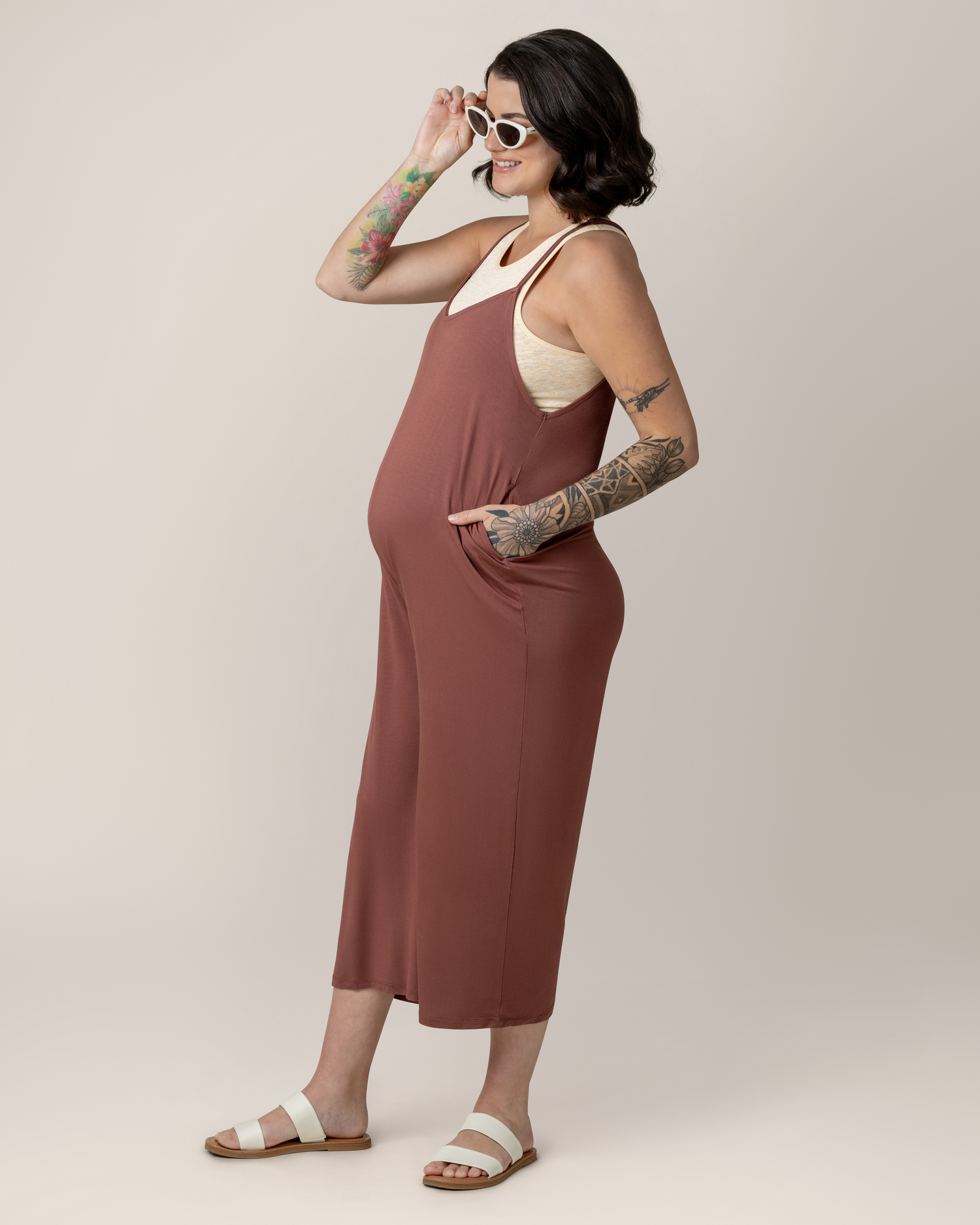 Charlie Maternity & Nursing Romper | Redwood - Image 6