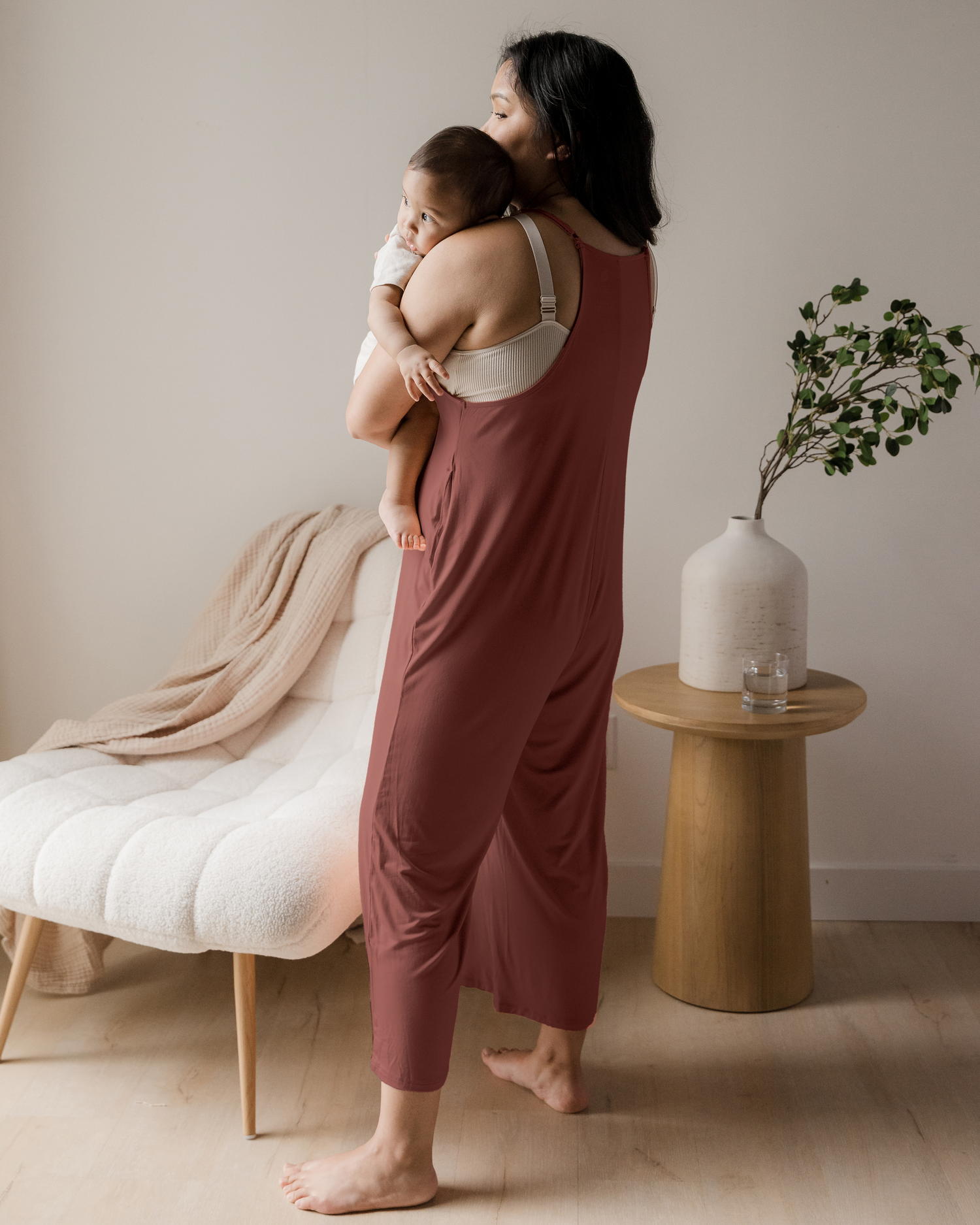 Charlie Maternity & Nursing Romper | Redwood - Image 5