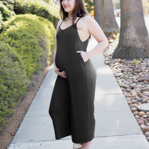 Charlie Maternity & Nursing Romper | Black