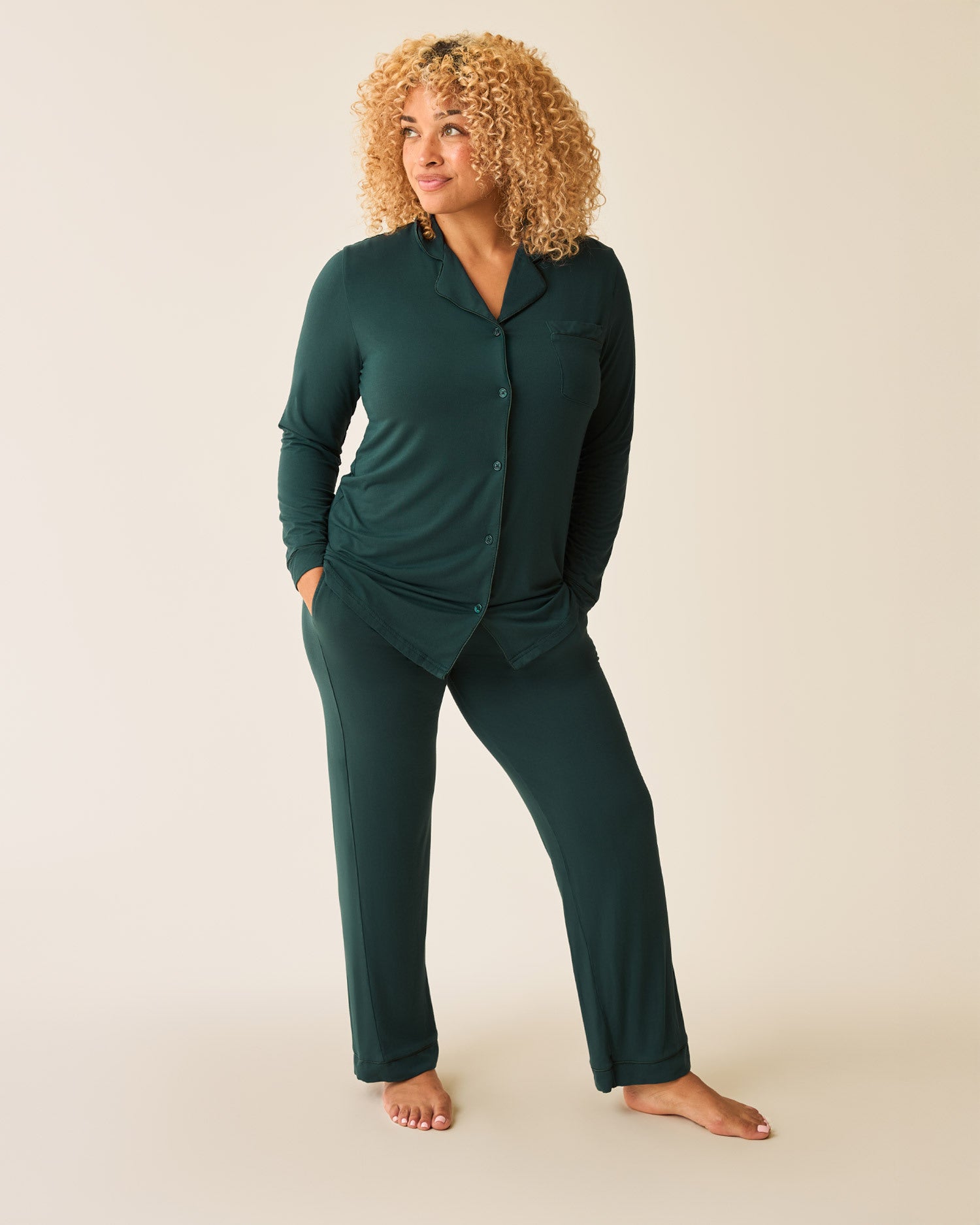 Bamboo Long Sleeve Pajama Set | Dandelion Stripe - Image 8
