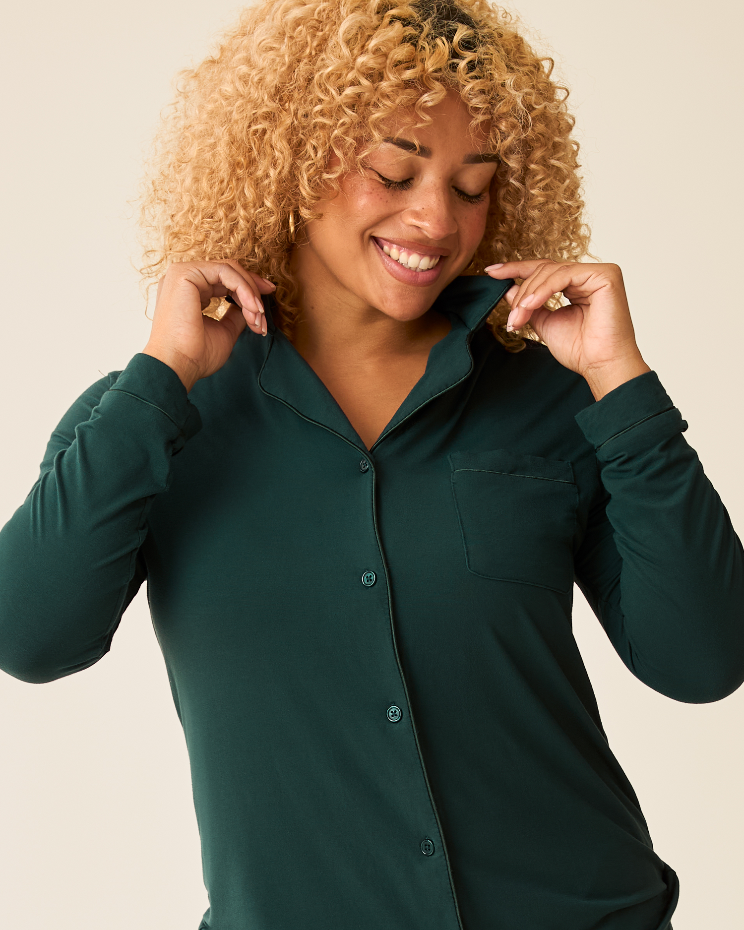 Bamboo Long Sleeve Pajama Set | Dandelion Stripe - Image 10