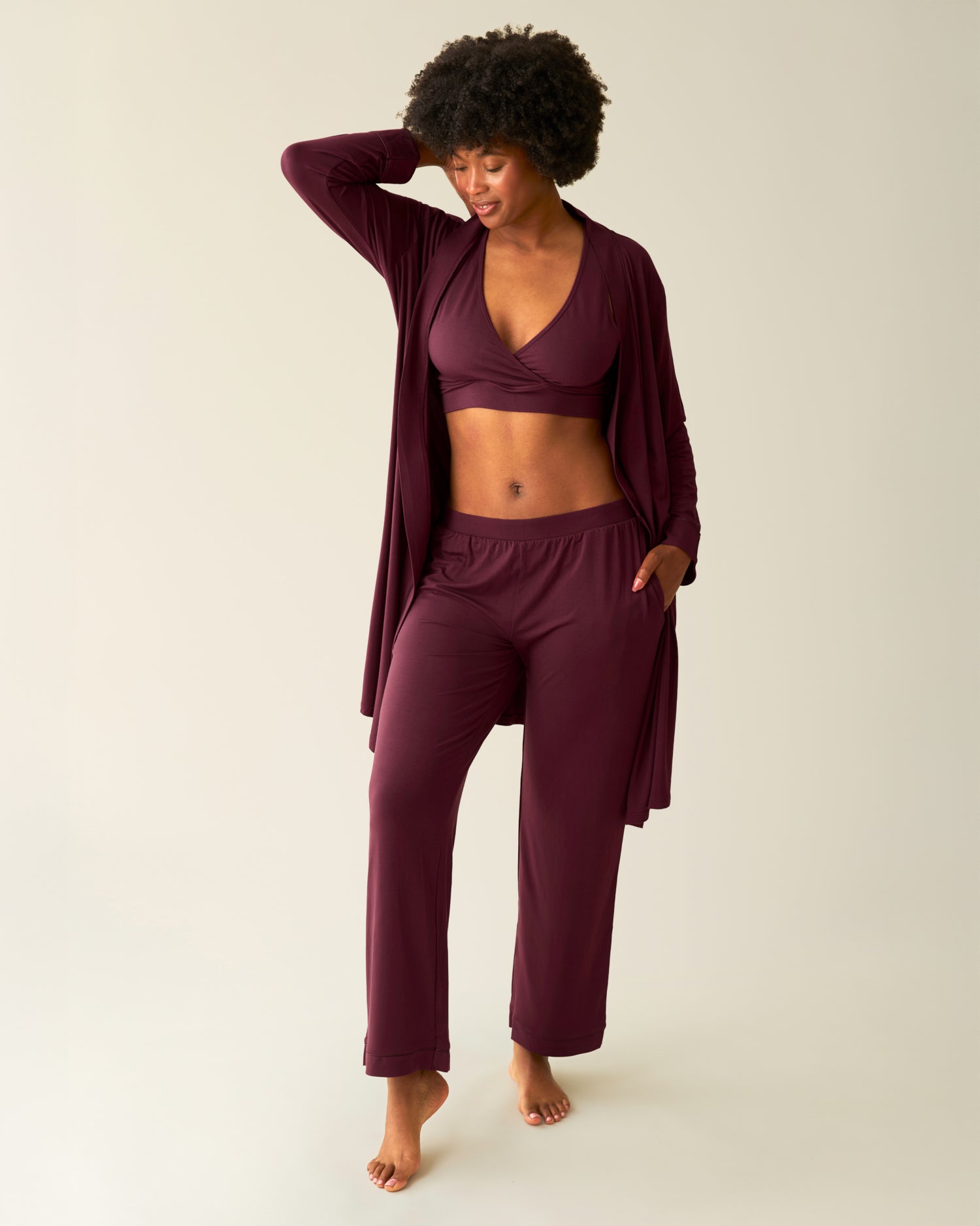 Clea Bamboo Robe | Black - Image 24
