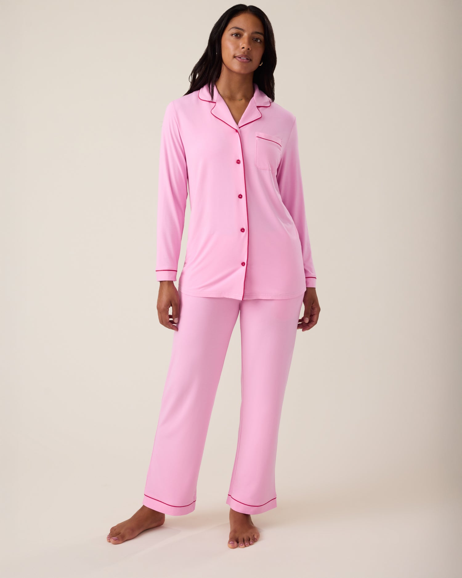 Bamboo Long Sleeve Pajama Set | Dandelion Stripe - Image 12