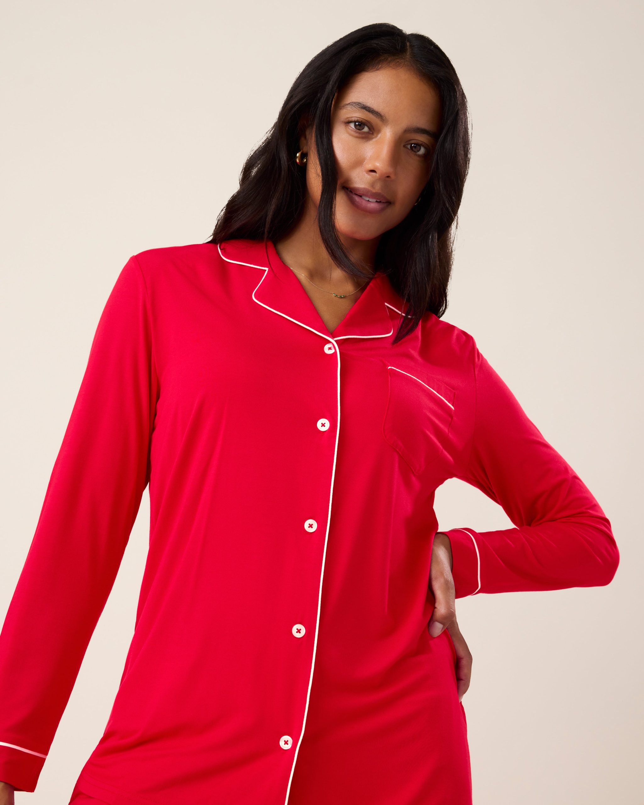 Bamboo Long Sleeve Pajama Set | Dandelion Stripe - Image 31