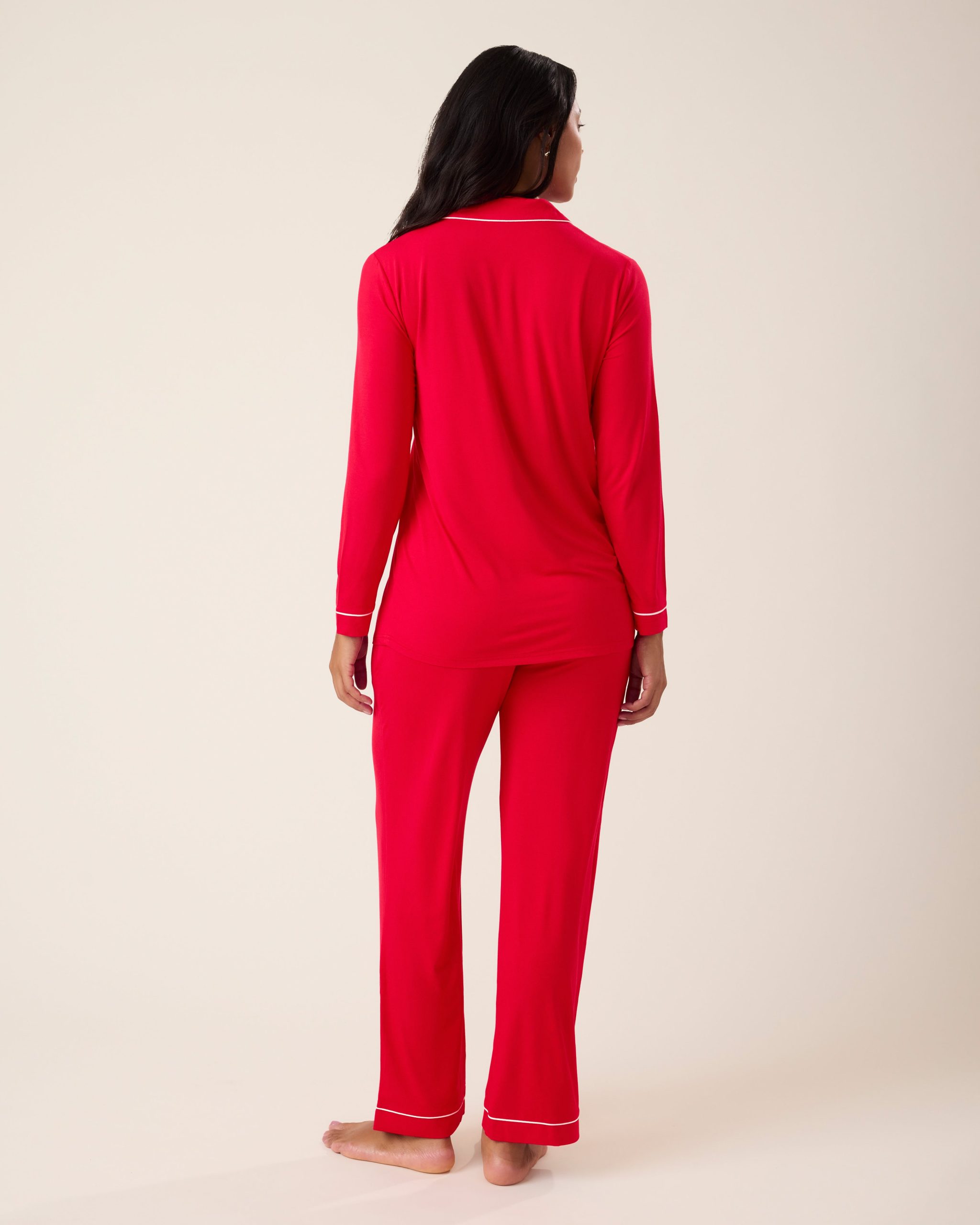 Bamboo Long Sleeve Pajama Set | Dandelion Stripe - Image 34