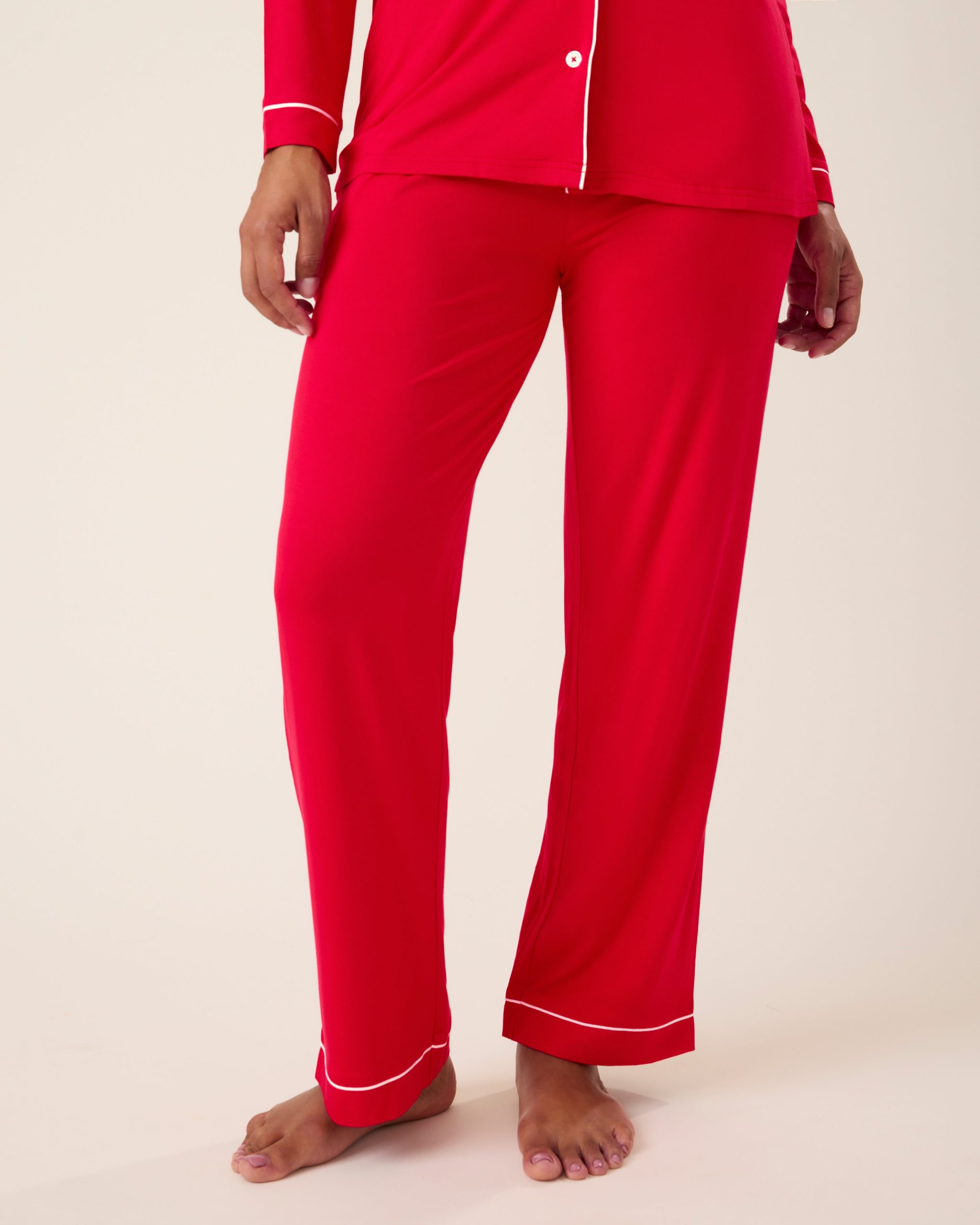 Bamboo Long Sleeve Pajama Set | Dandelion Stripe - Image 33