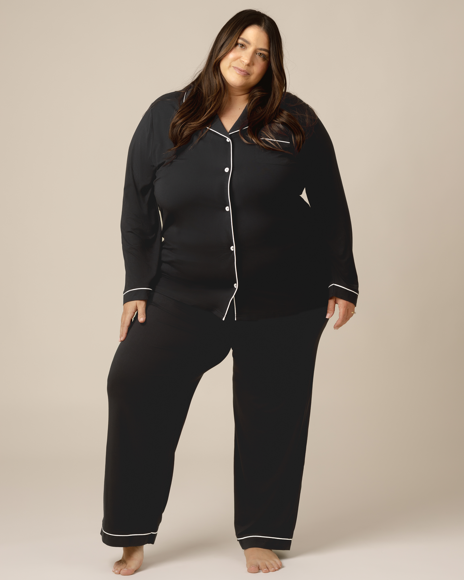 Bamboo Long Sleeve Pajama Set | Black - Image 5