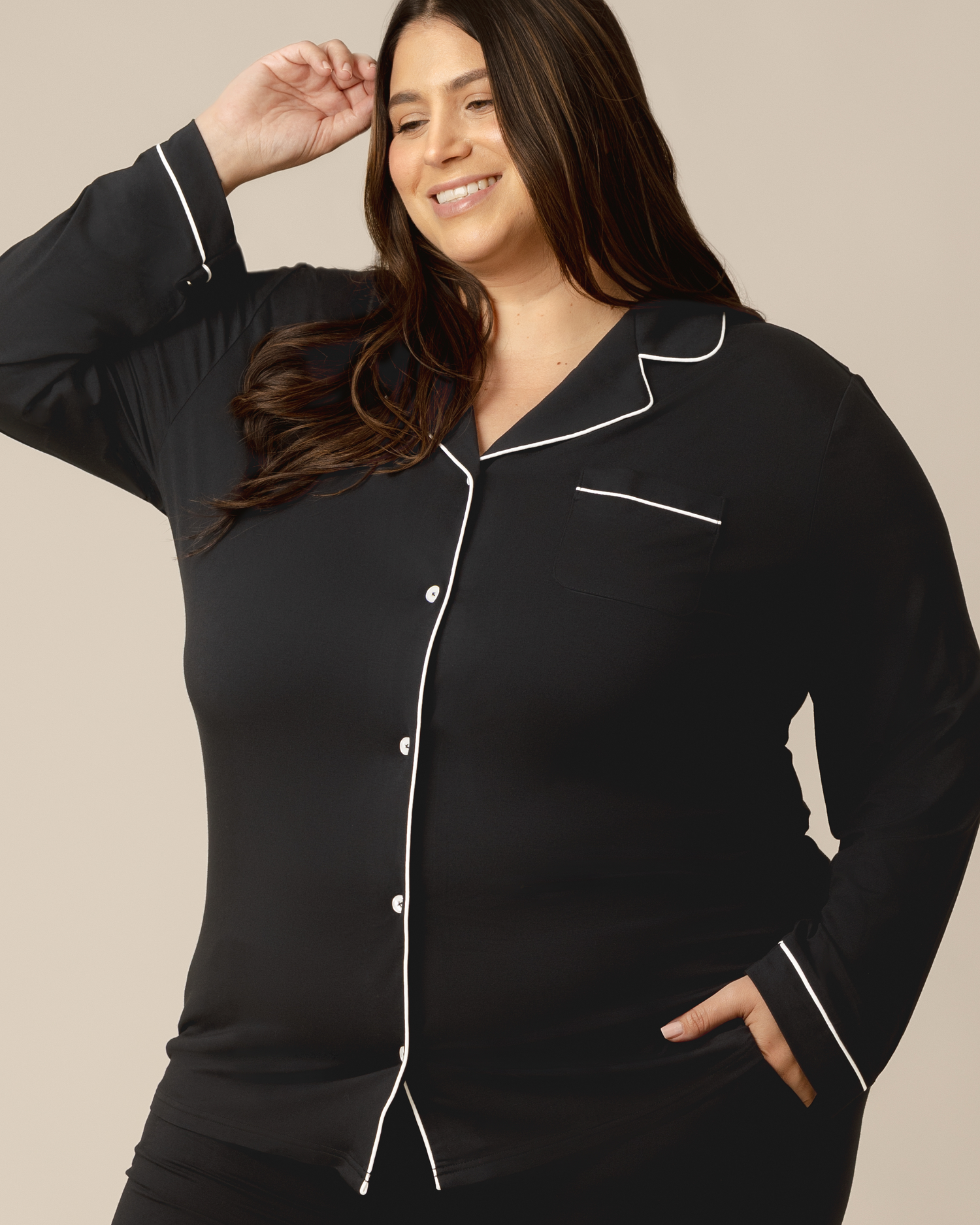 Bamboo Long Sleeve Pajama Set | Black - Image 6