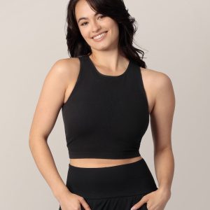 Sublime® Bamboo Maternity & Nursing Longline Bra Top | Black