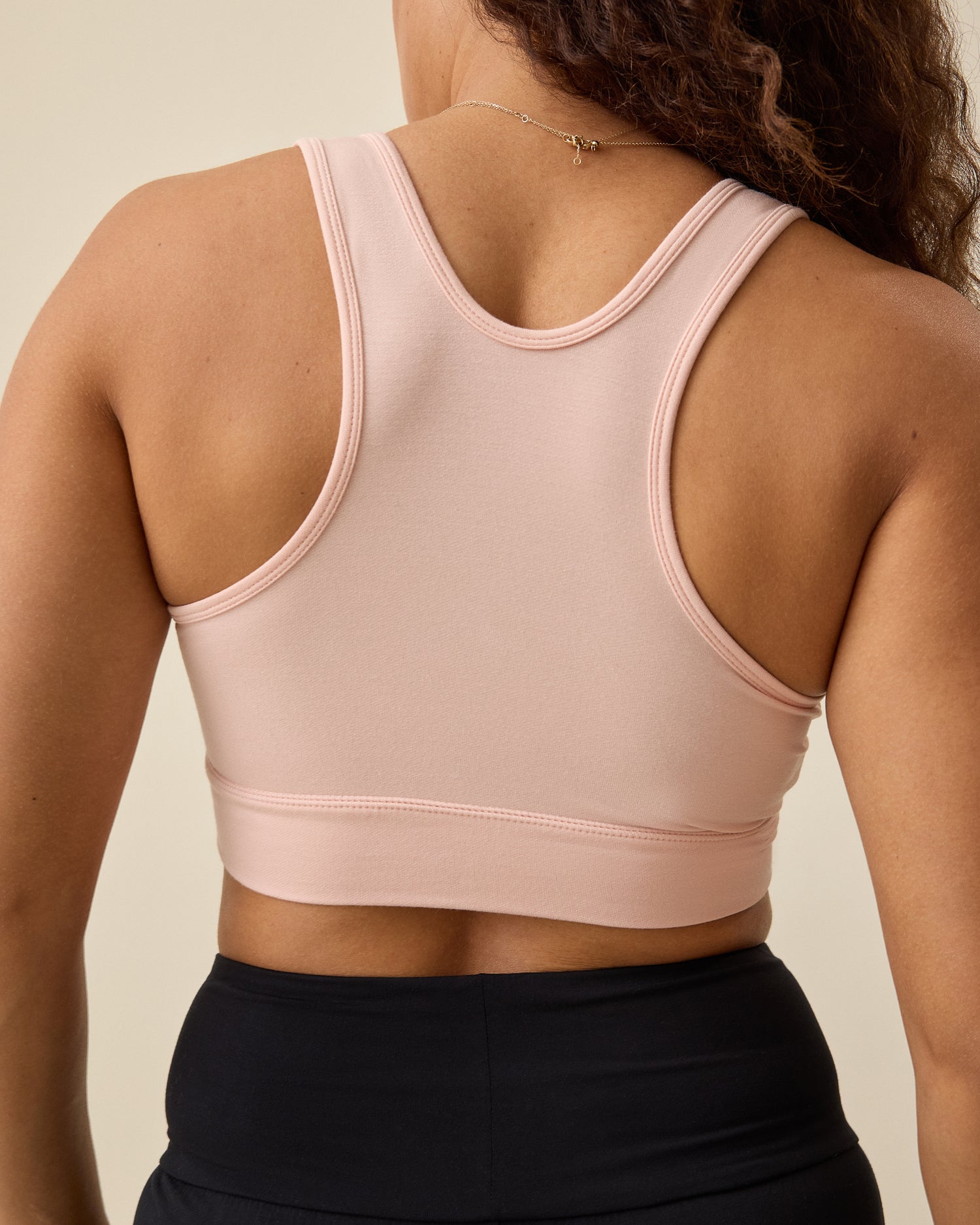 French Terry Racerback Nursing & Sleep Bra | Soft Pink - Image 4