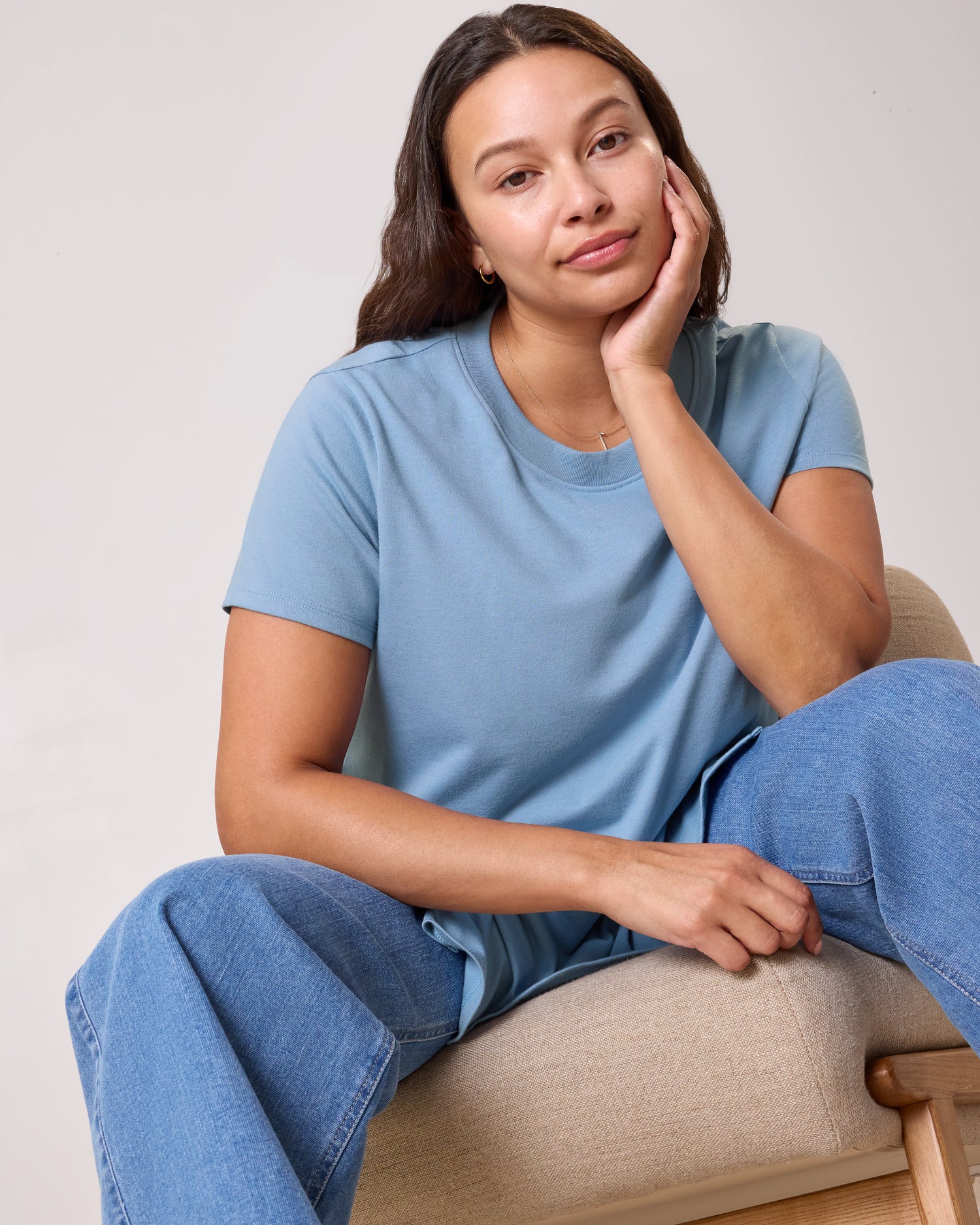 Classic Cotton Nursing T-shirt | Vintage Blue - Image 5