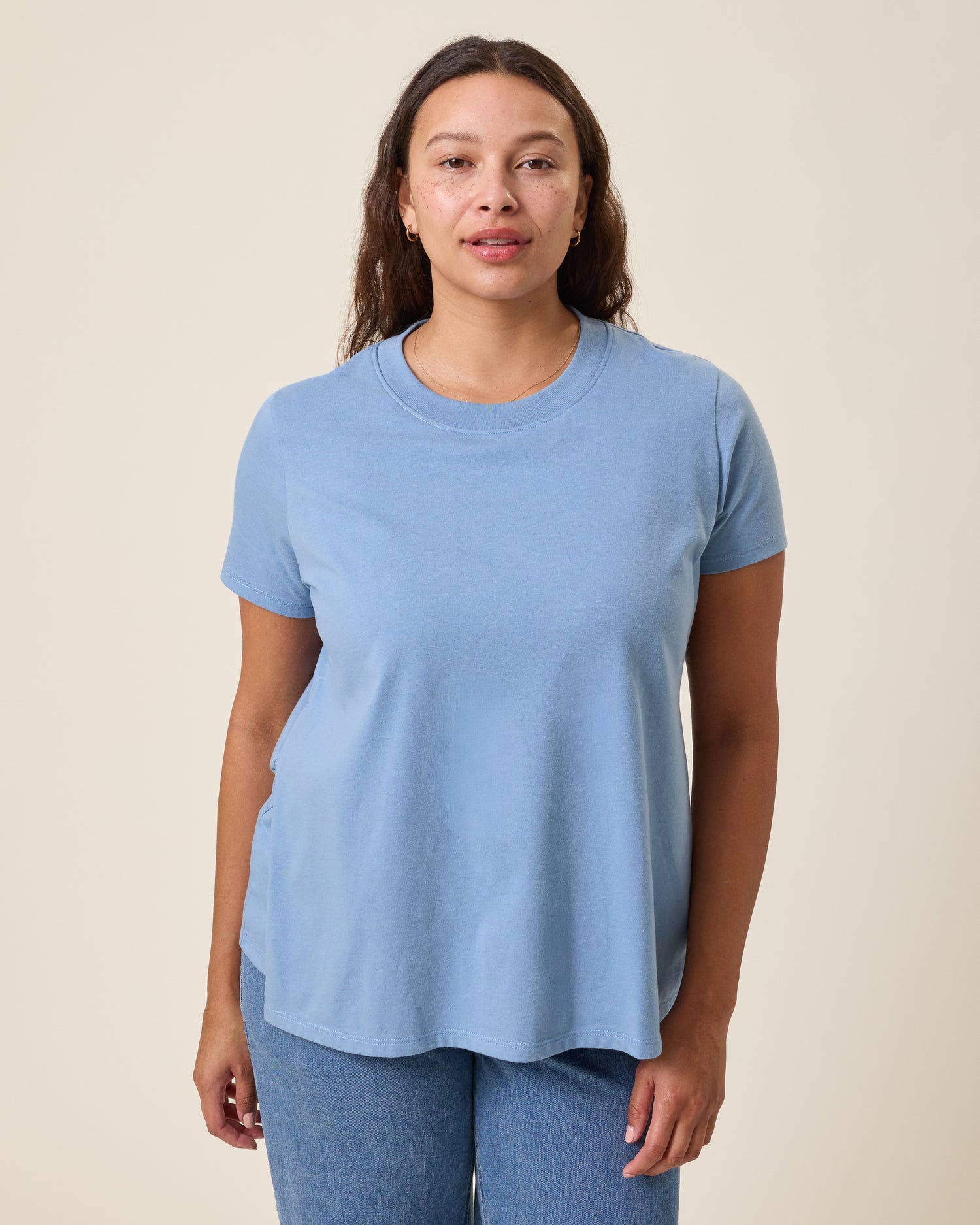 Classic Cotton Nursing T-shirt | Vintage Blue