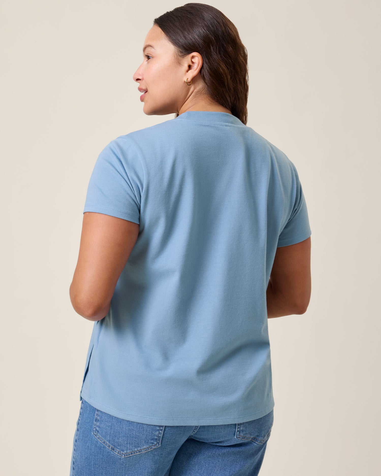 Classic Cotton Nursing T-shirt | Vintage Blue - Image 4