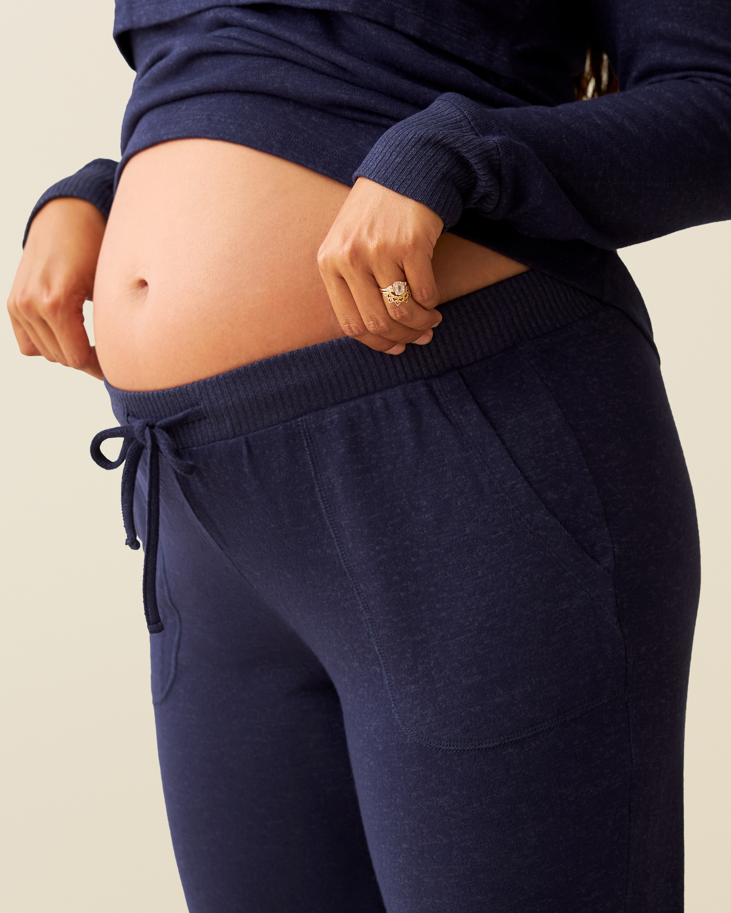 CozyKnit Nursing Pajama & Lounge Set | Navy - Image 6