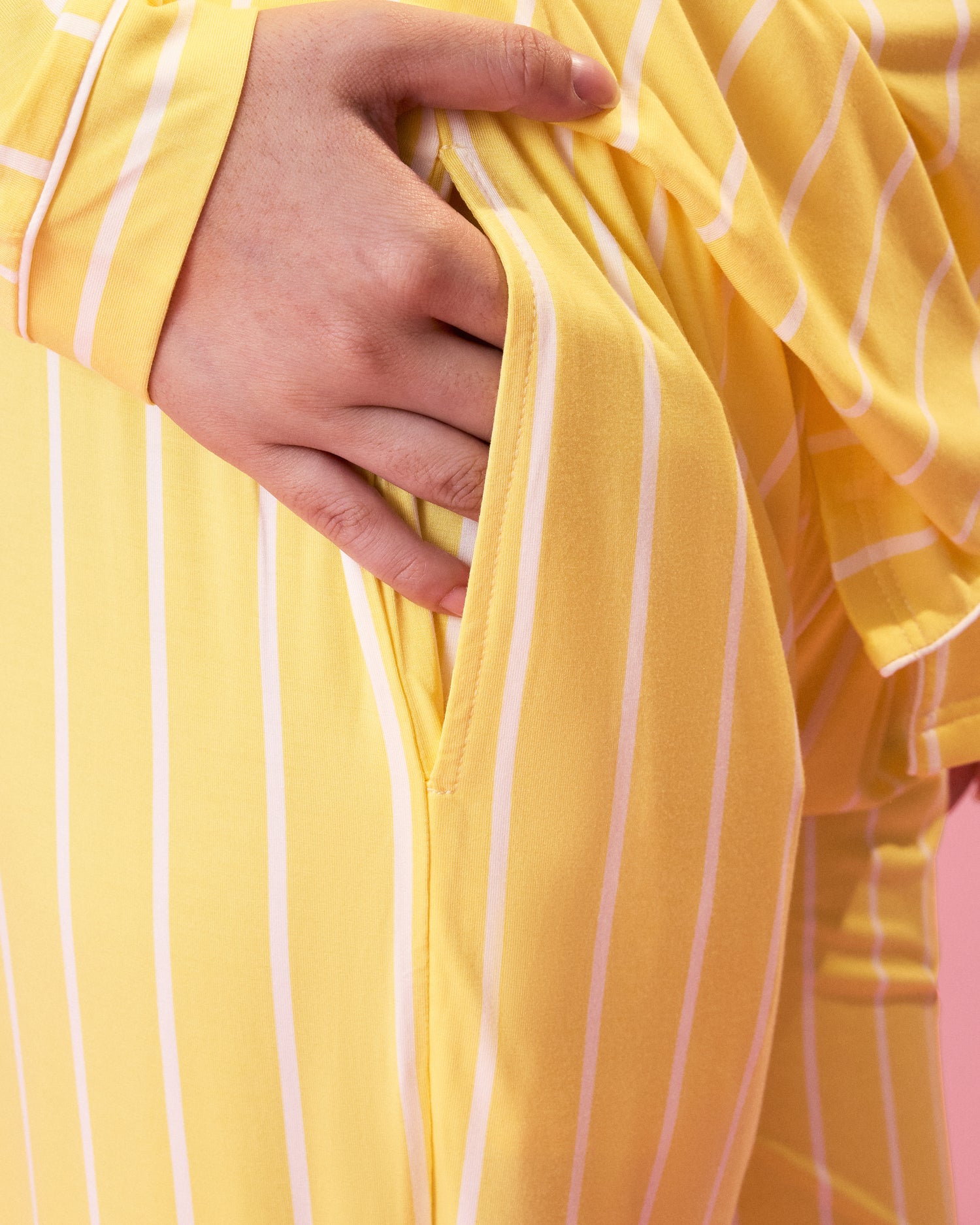 Bamboo Long Sleeve Pajama Set | Dandelion Stripe - Image 5