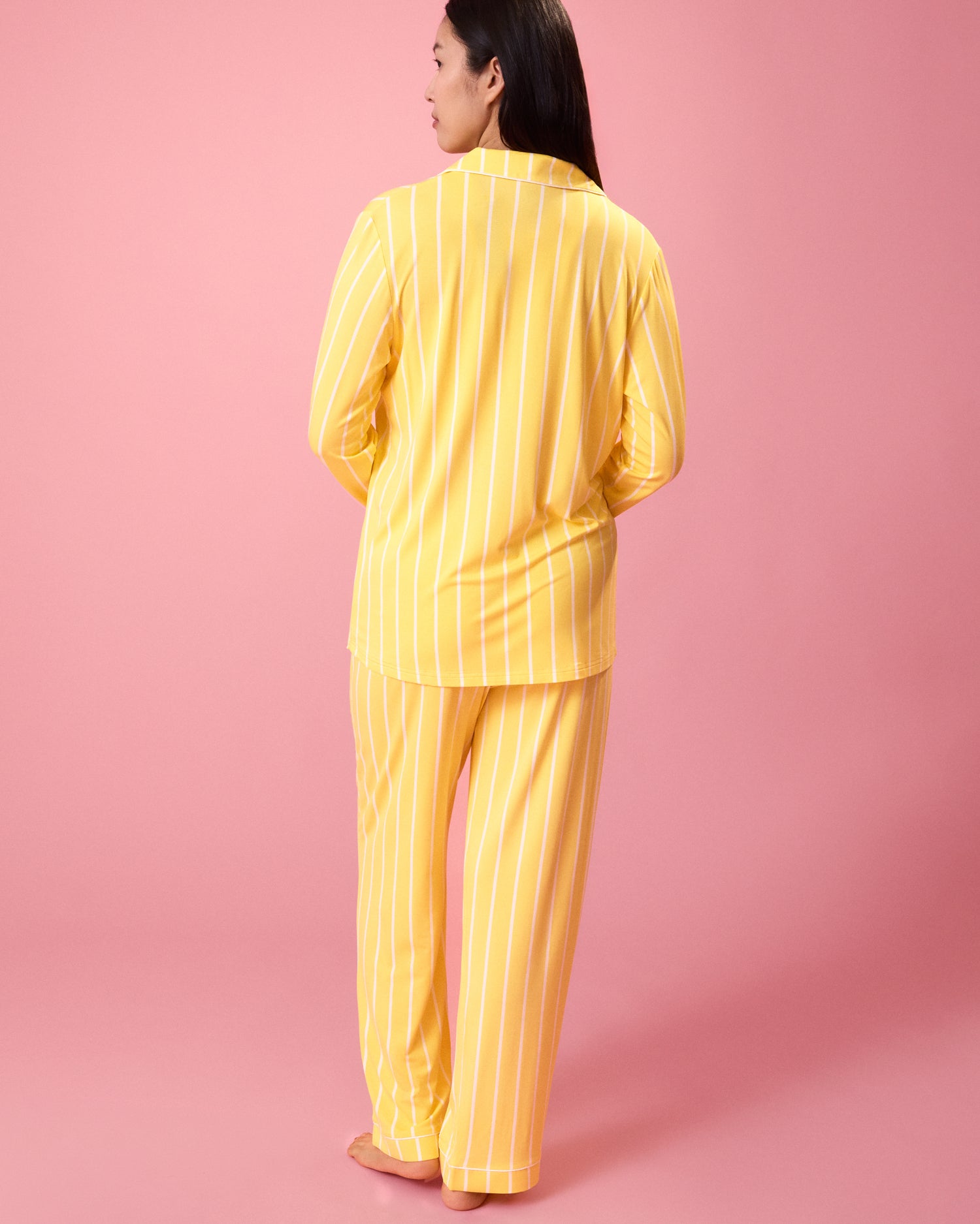 Bamboo Long Sleeve Pajama Set | Dandelion Stripe - Image 6