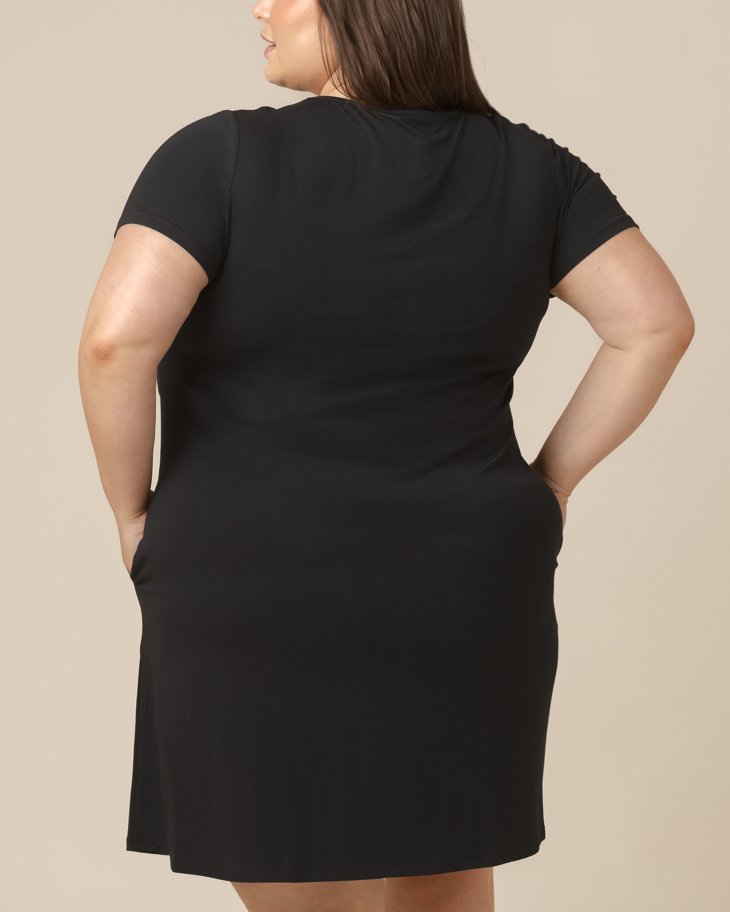Eleanora Bamboo Maternity & Nursing Dress | Black - Image 6