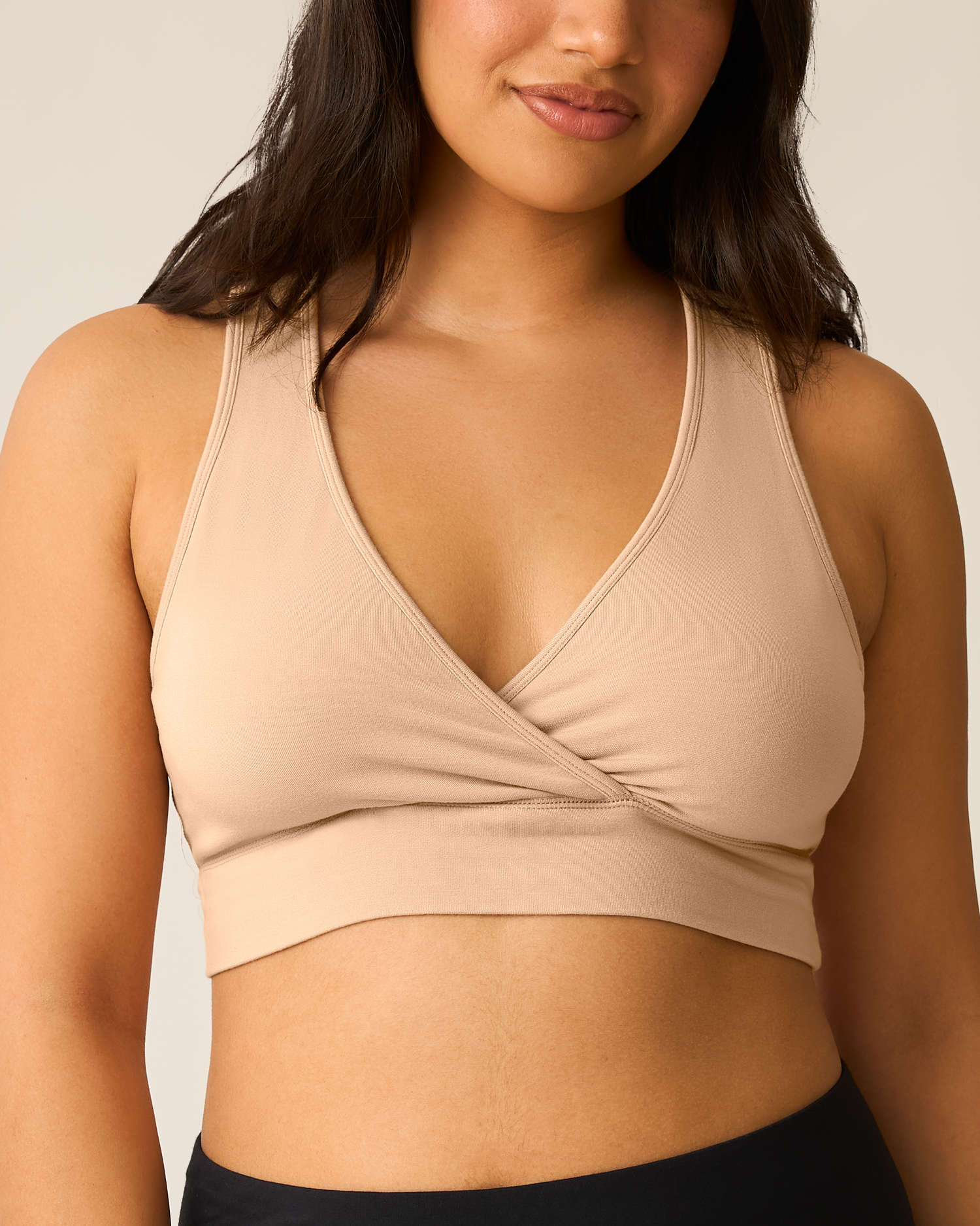 French Terry Racerback Nursing & Sleep Bra | Beige - Image 3