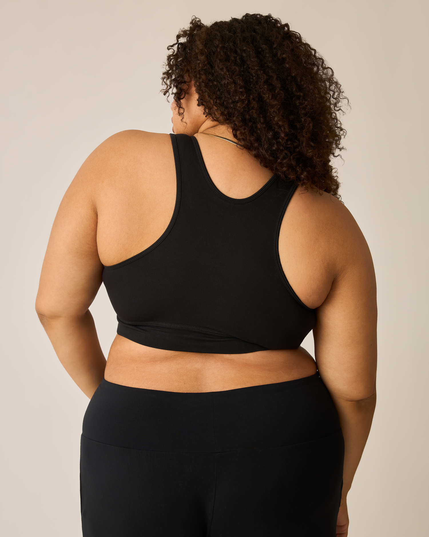French Terry Racerback Nursing & Sleep Bra | Black - Image 4
