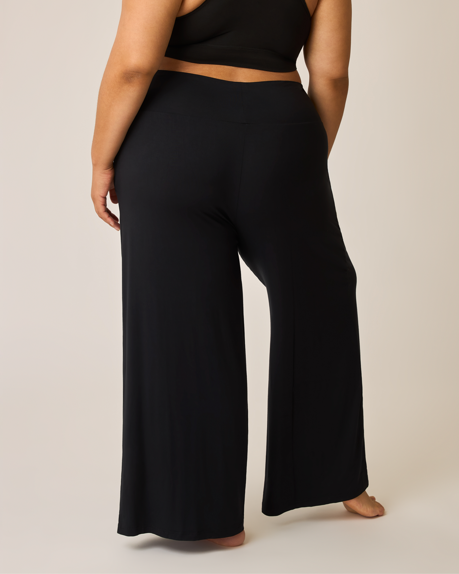 Bamboo Wide Leg Maternity & Postpartum Lounge Pant | Black - Image 3