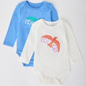 Long Sleeve Bamboo Onesie Two-Pack | Bird