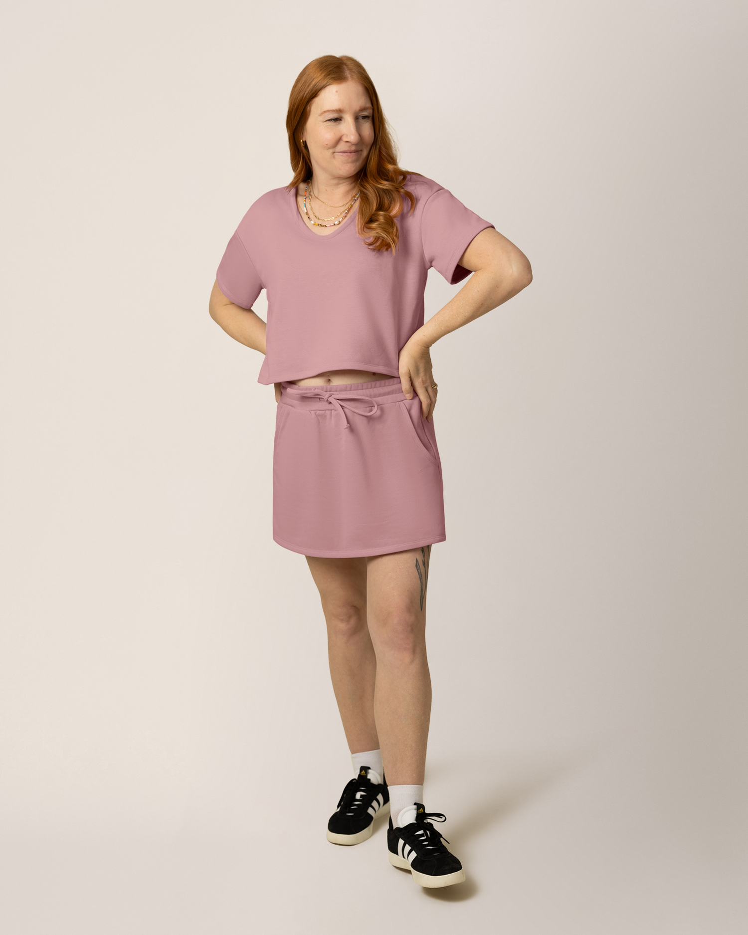 French Terry On the Go Skort | Light Mauve - Image 2