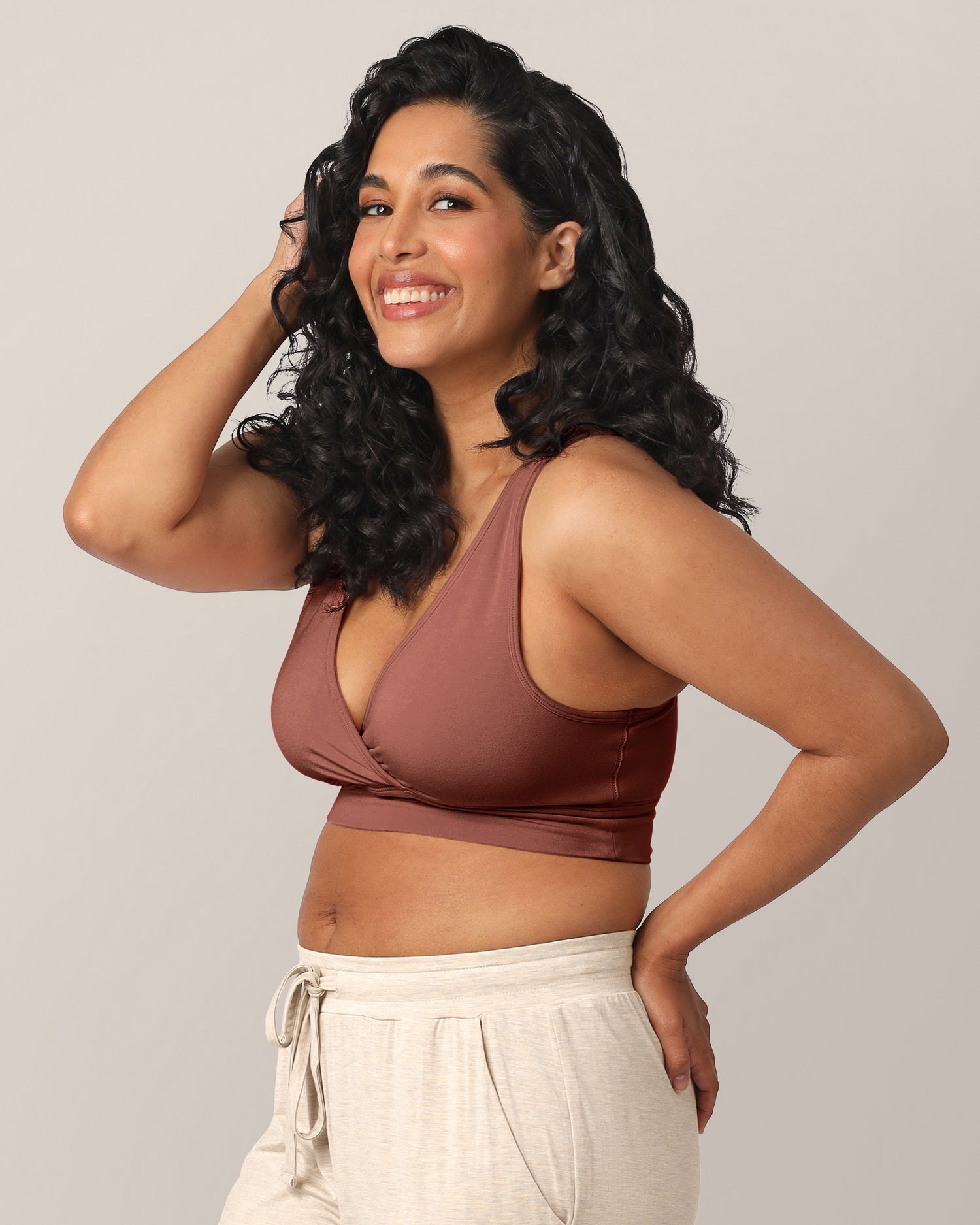 French Terry Racerback Nursing & Sleep Bra | Redwood - Image 5