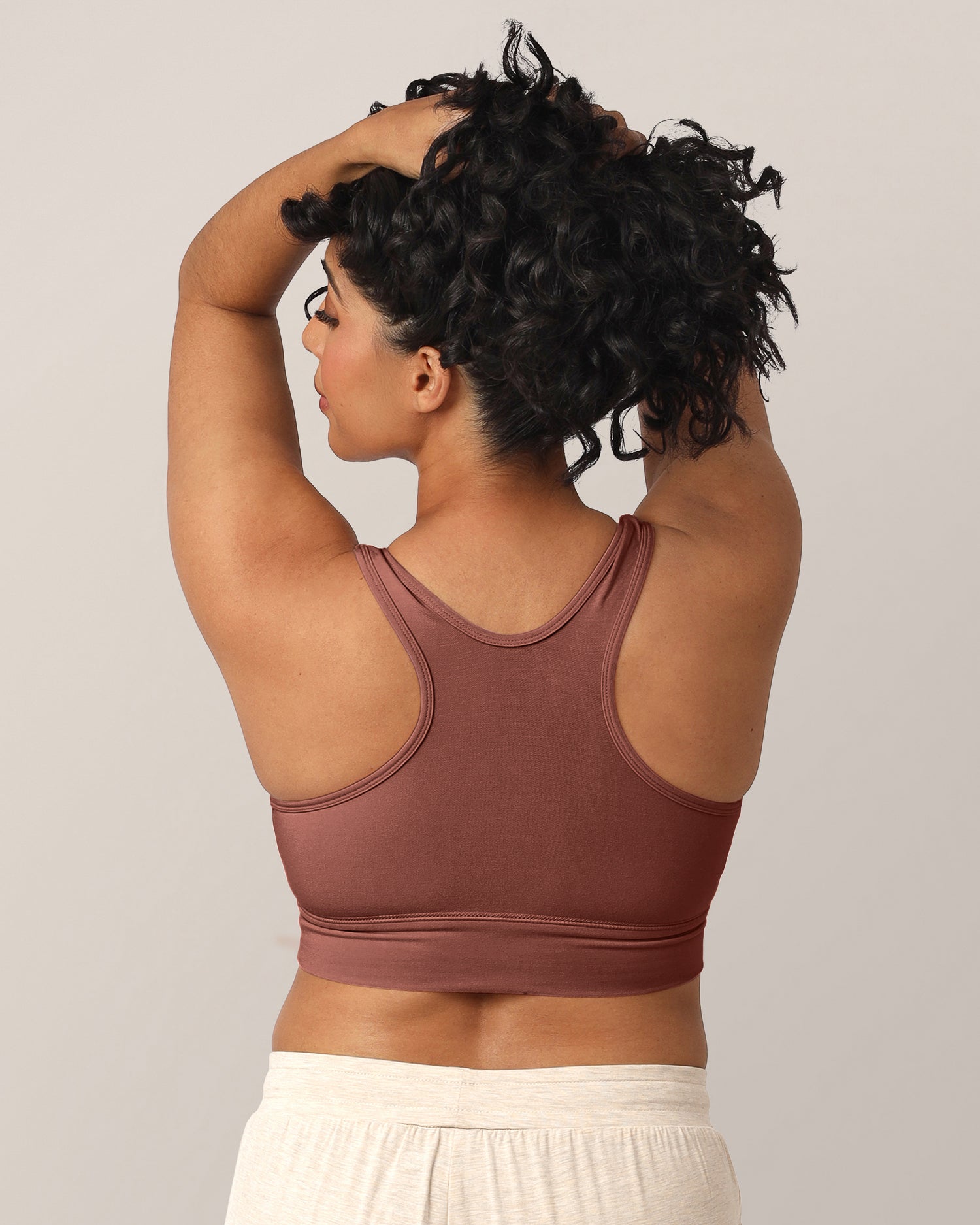 French Terry Racerback Nursing & Sleep Bra | Redwood - Image 4