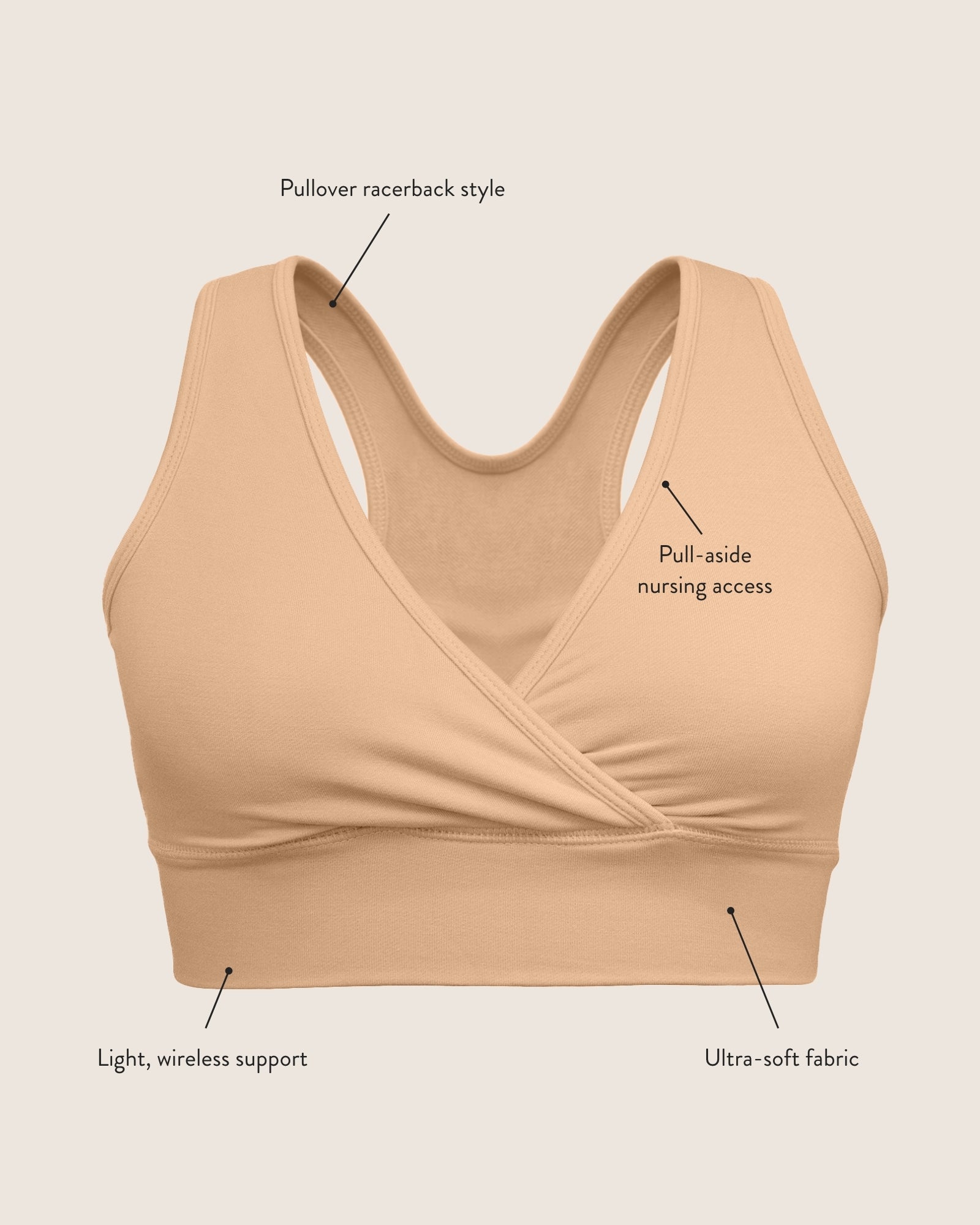 French Terry Racerback Nursing & Sleep Bra | Redwood - Image 6