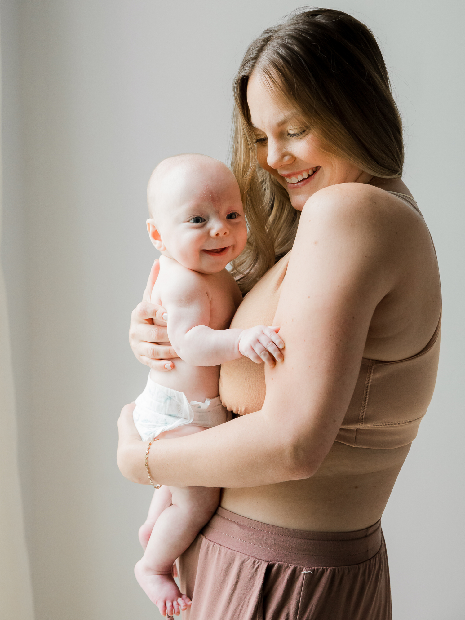 French Terry Racerback Nursing & Sleep Bra | Beige - Image 6