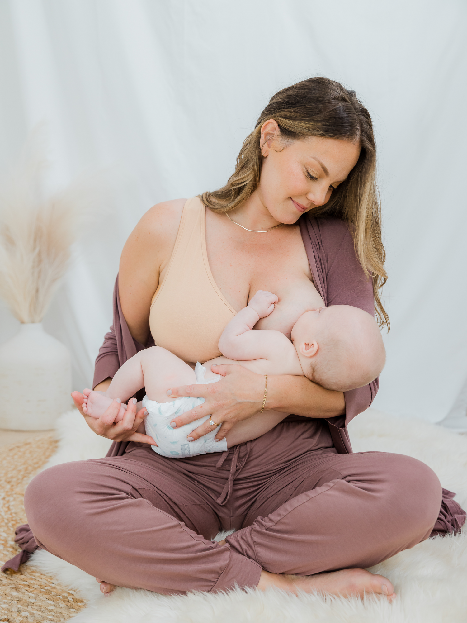 French Terry Racerback Nursing & Sleep Bra | Beige - Image 5