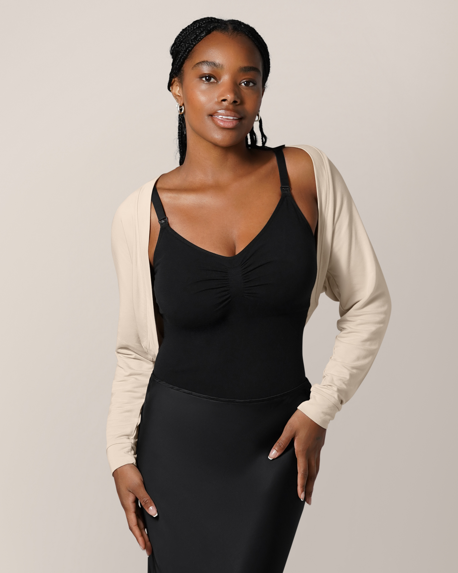 French Terry Cardigan Shrug | Oatmeal - Image 3