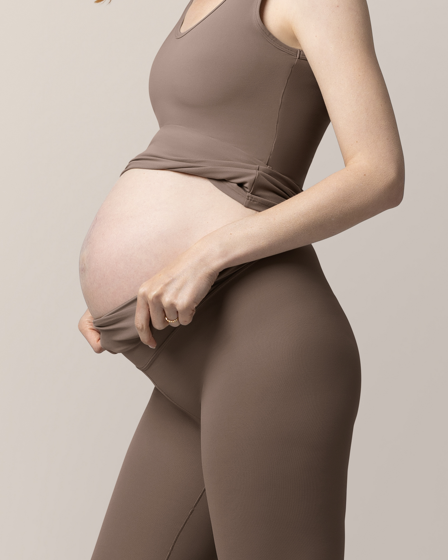 Grow with Me™ Maternity & Postpartum Legging | Taupe - Image 4