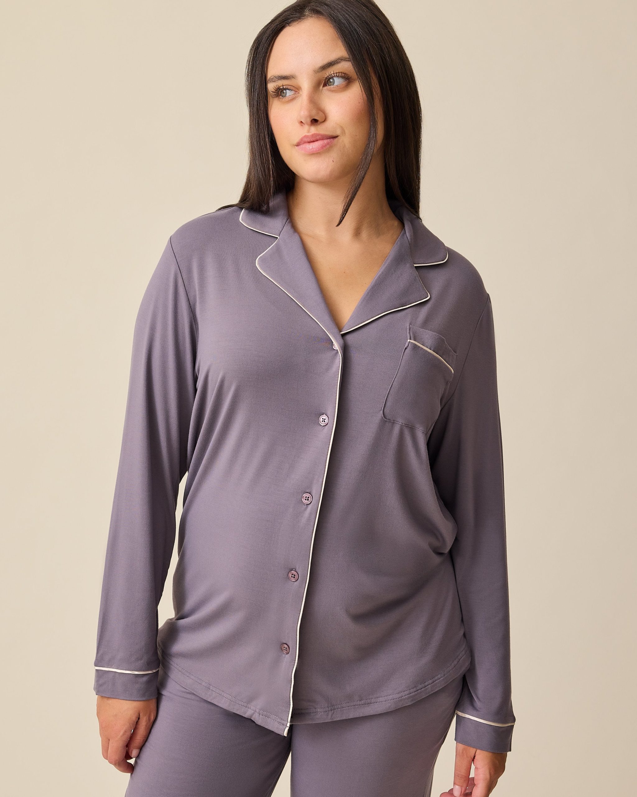 Clea Bamboo Long Sleeve Pajama Set | Granite - Image 3