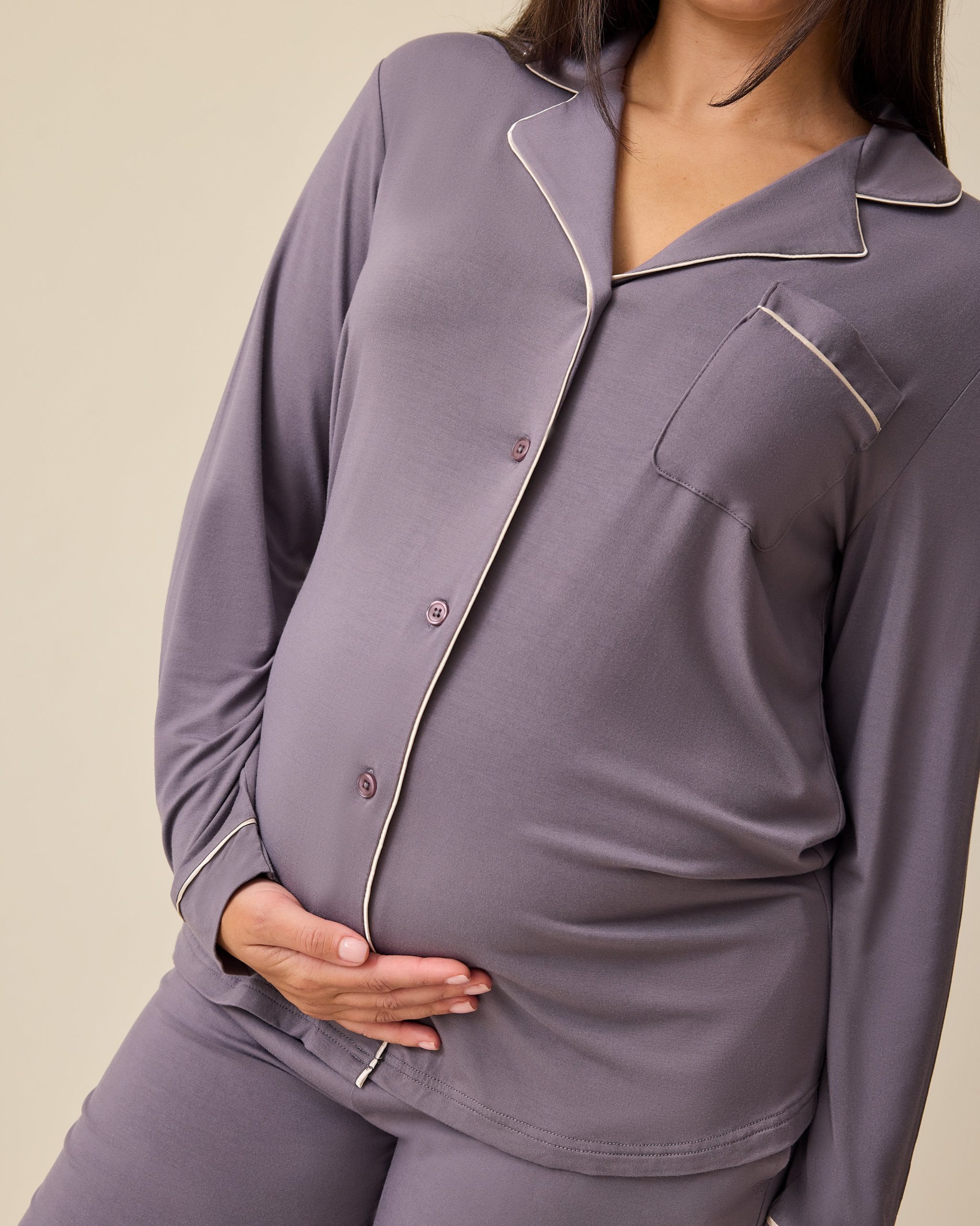 Clea Bamboo Long Sleeve Pajama Set | Granite - Image 2