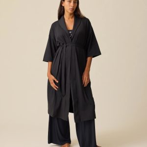 The Restore Cotton Blend Robe | Black