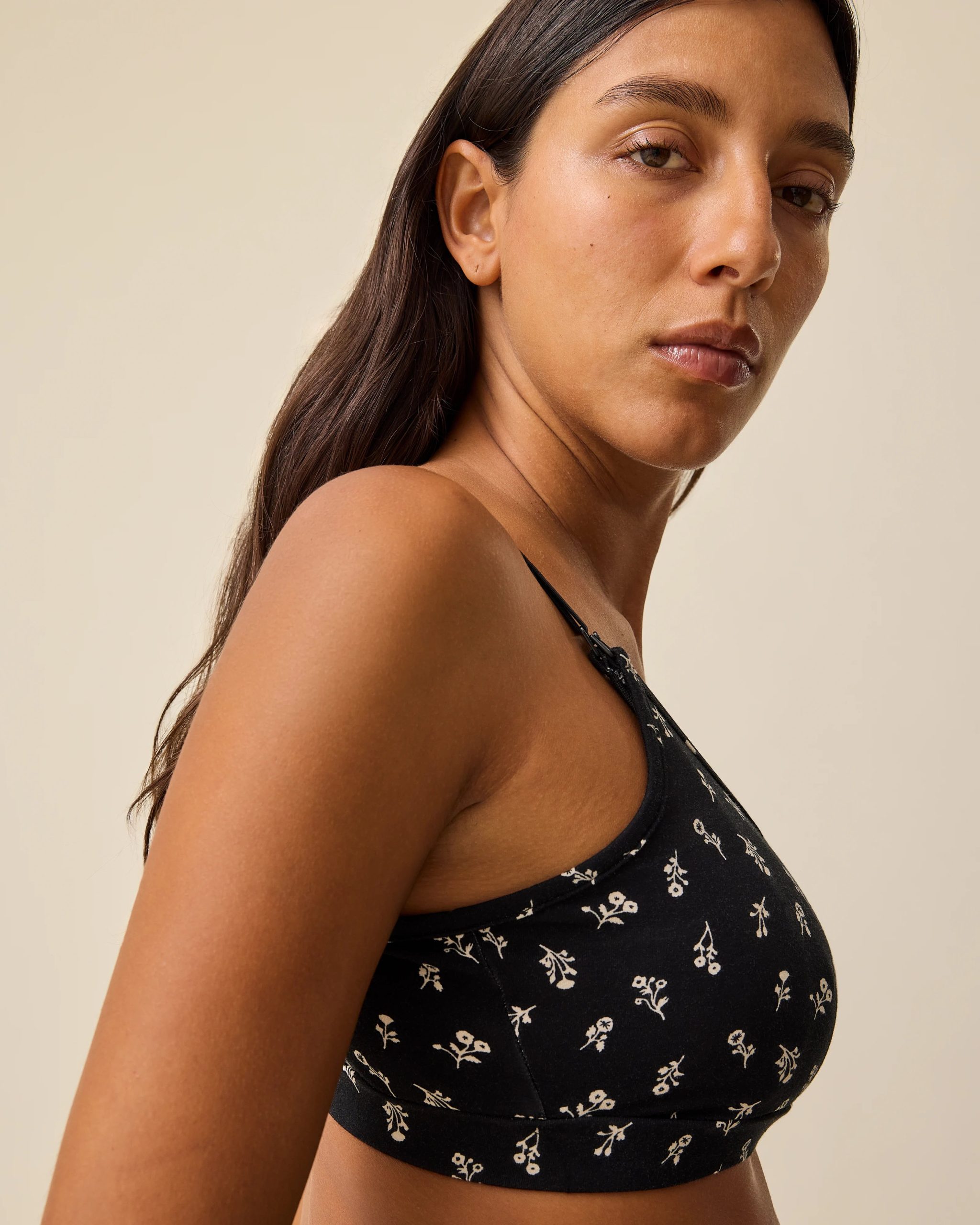French Terry Maternity & Nursing Bralette | Deep Burgundy - Image 13
