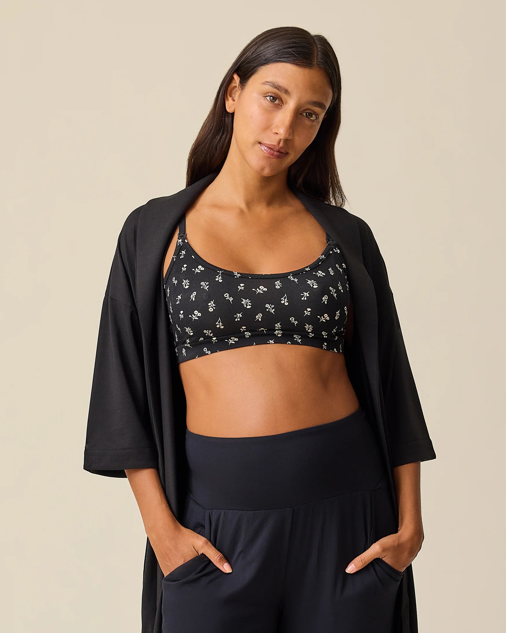 French Terry Maternity & Nursing Bralette | Deep Burgundy - Image 14