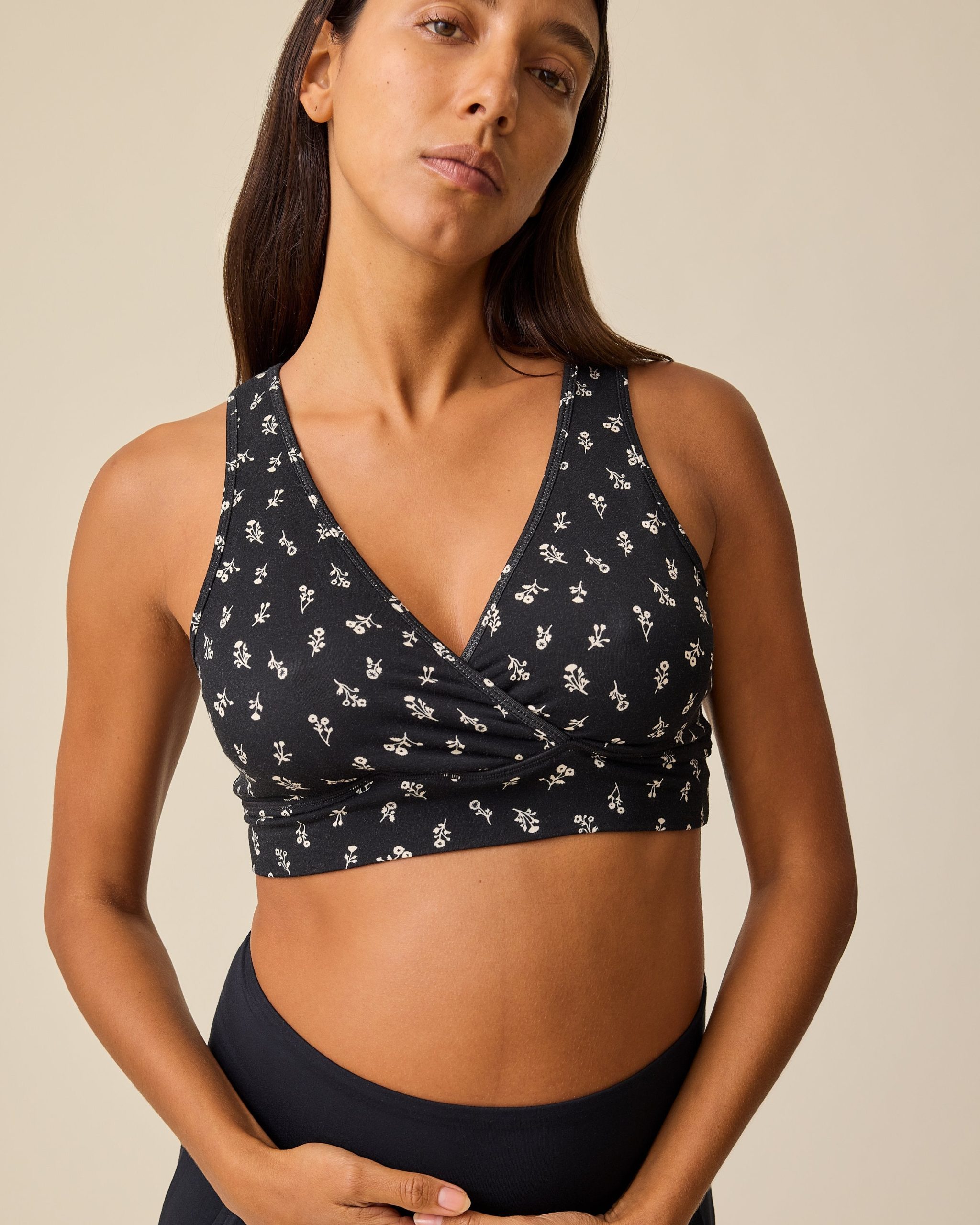 French Terry Racerback Nursing & Sleep Bra | Soft Pink - Image 11