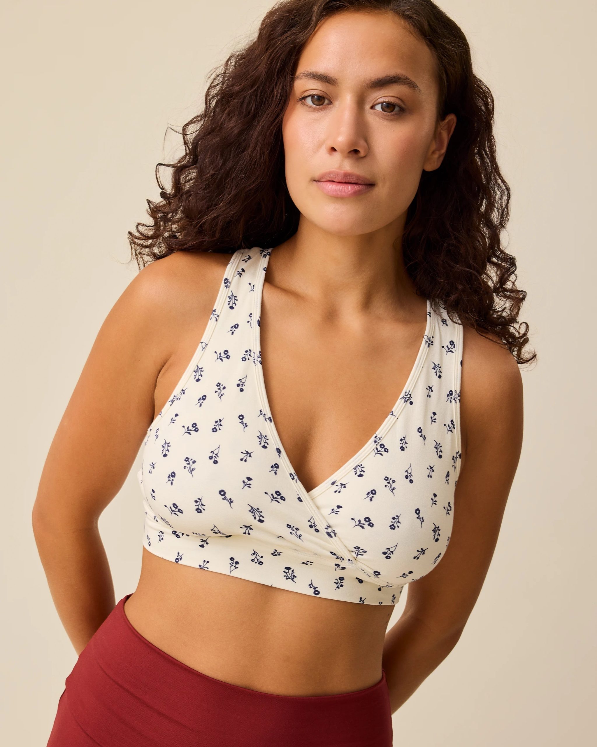 French Terry Racerback Nursing & Sleep Bra | Soft Pink - Image 6