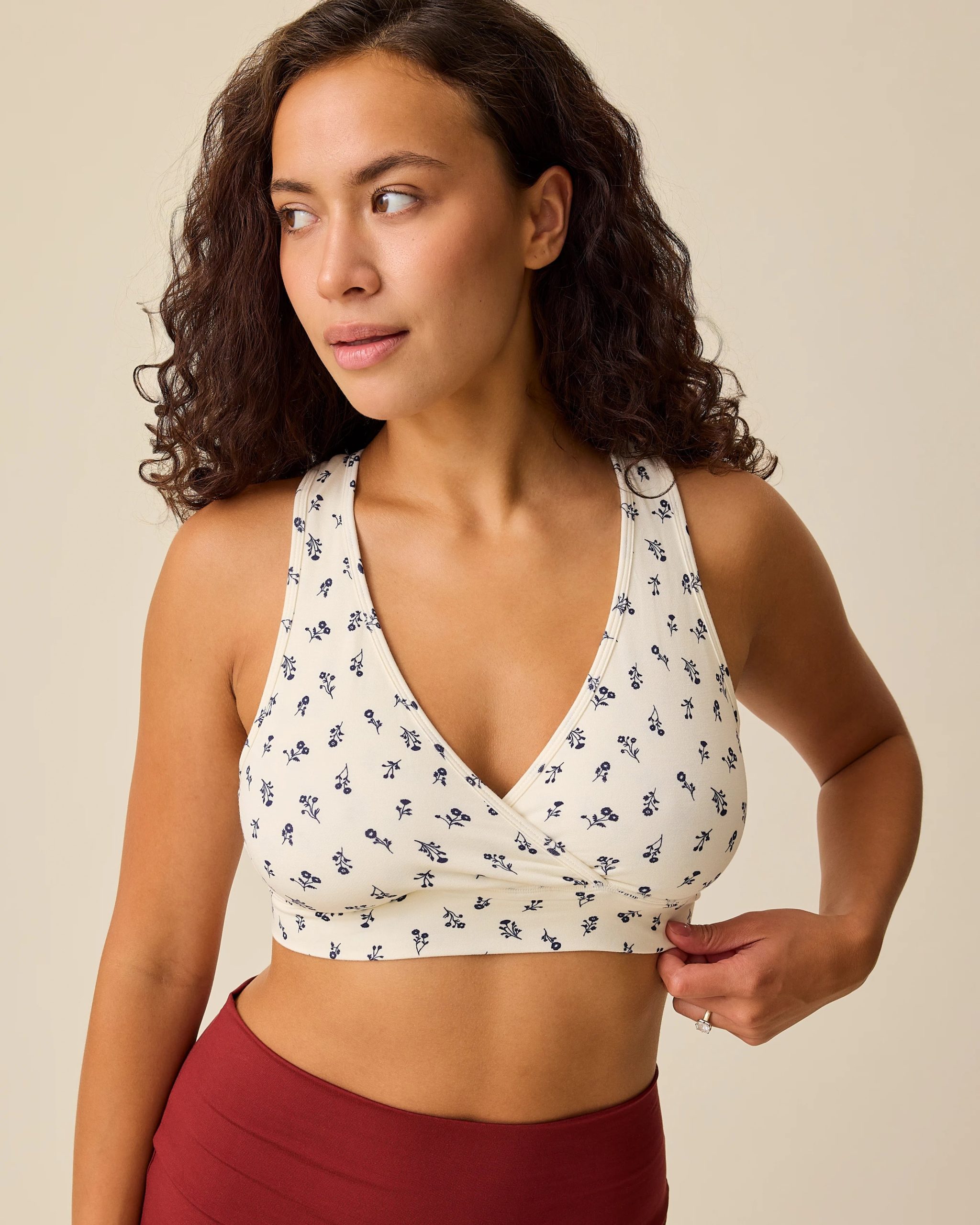 French Terry Racerback Nursing & Sleep Bra | Soft Pink - Image 8