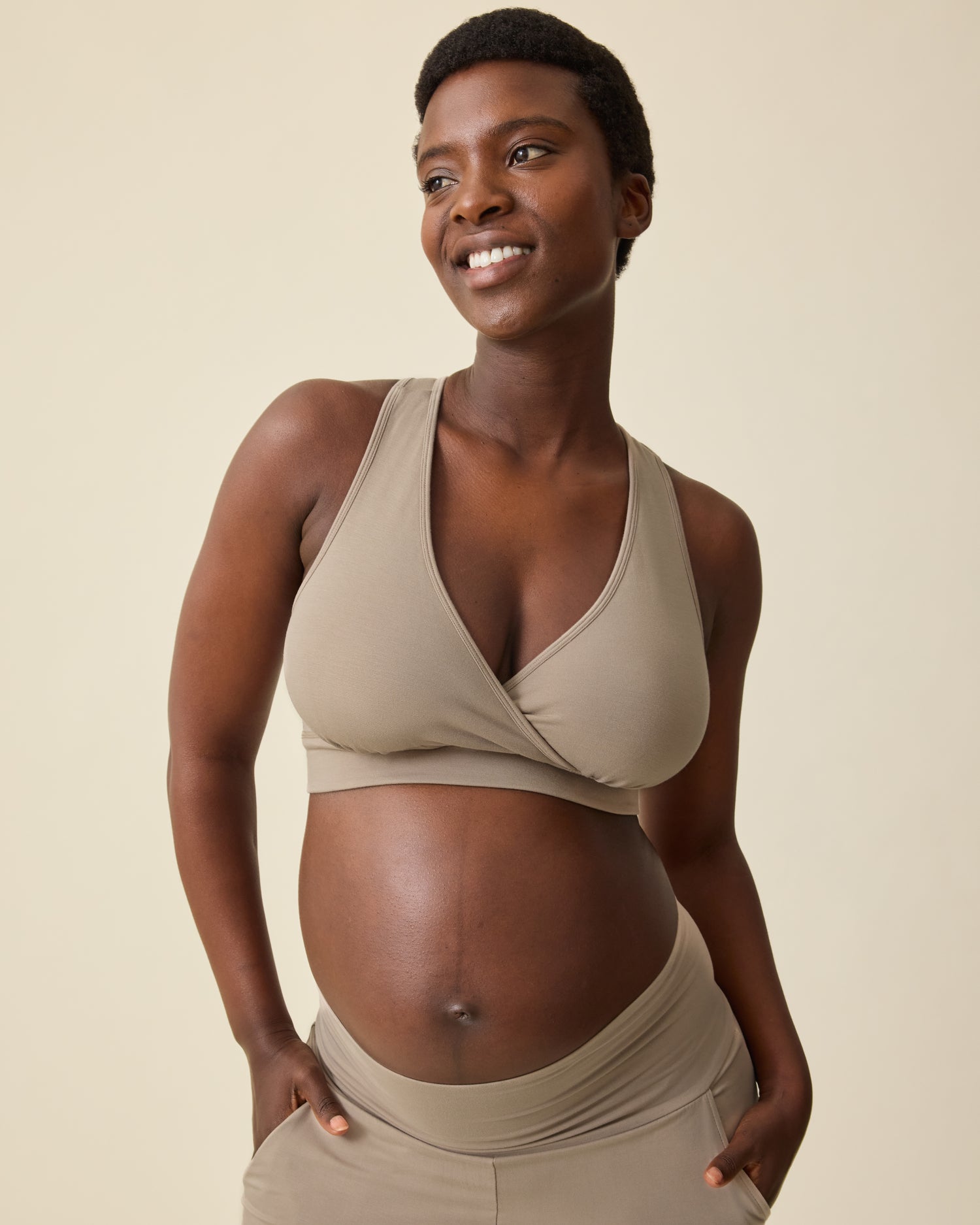 French Terry Racerback Nursing & Sleep Bra | Soft Pink - Image 22