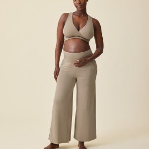 Bamboo Wide Leg Maternity & Postpartum Lounge Pant | Sandstone
