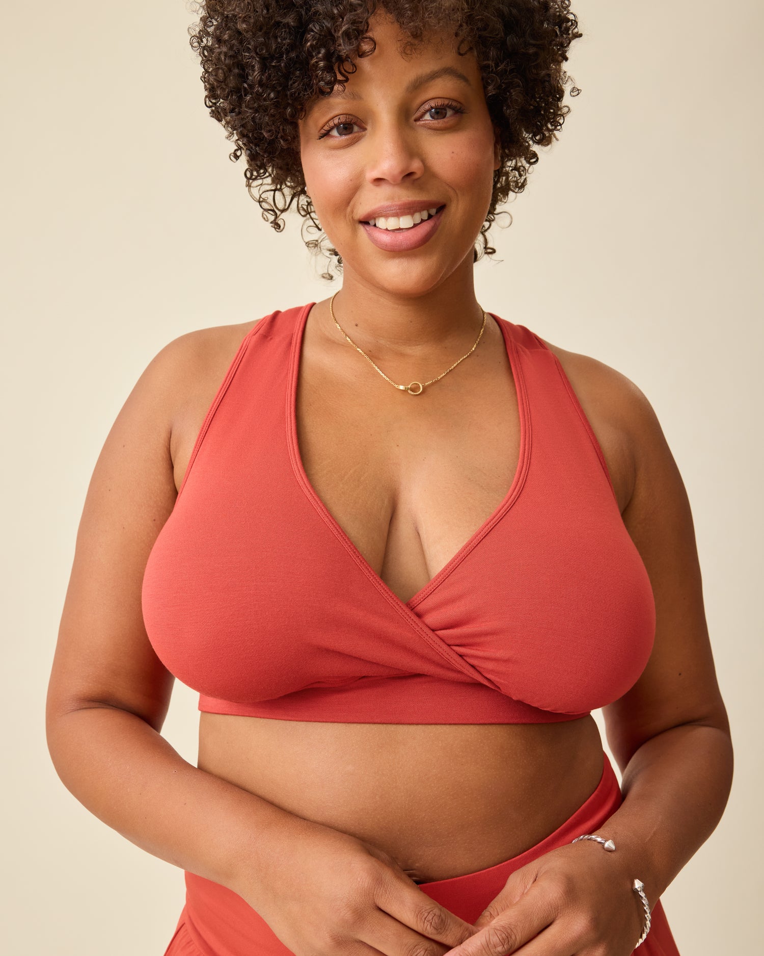 French Terry Racerback Nursing & Sleep Bra | Soft Pink - Image 24