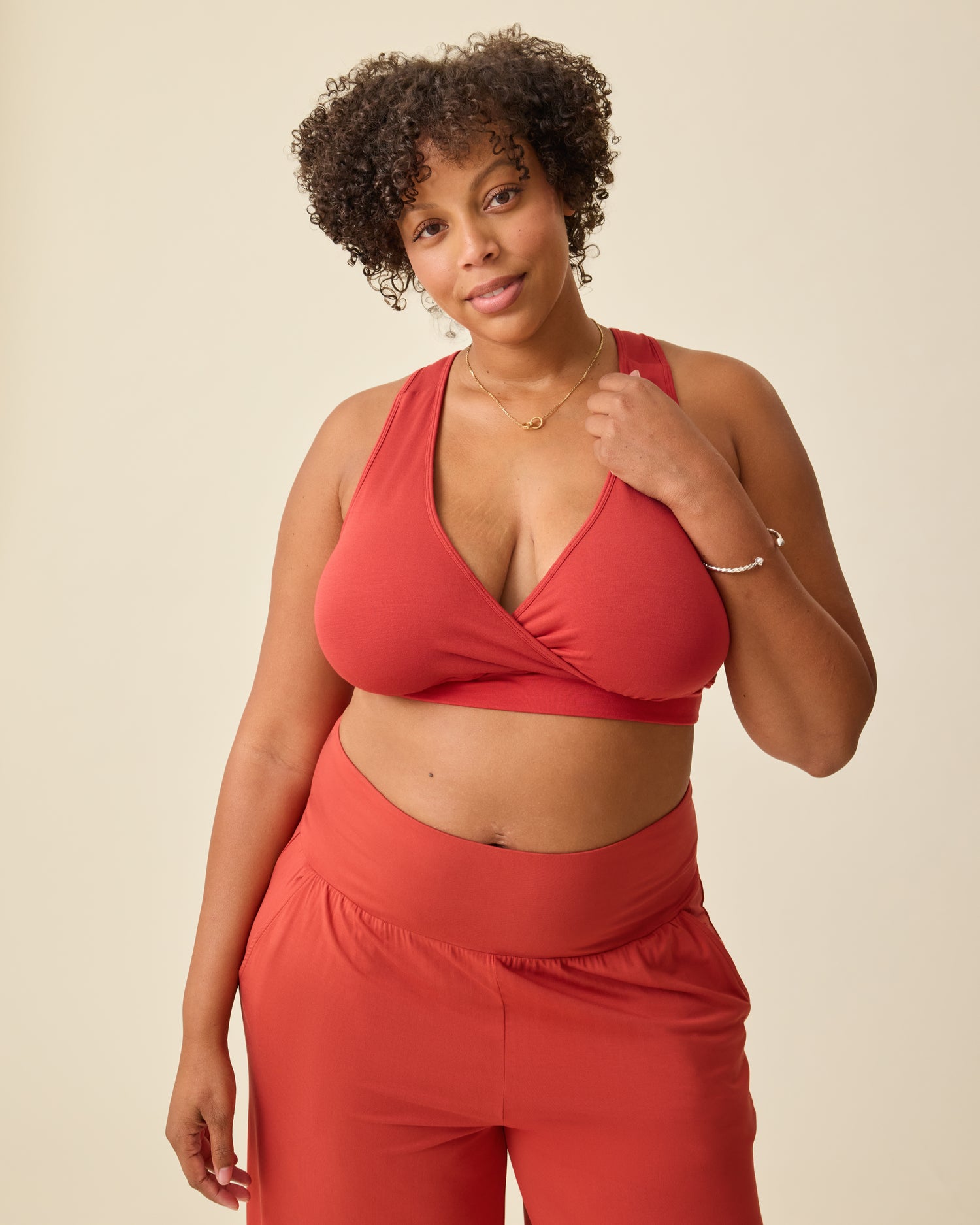 French Terry Racerback Nursing & Sleep Bra | Soft Pink - Image 26