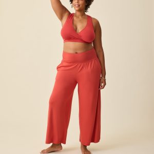 Bamboo Wide Leg Maternity & Postpartum Lounge Pant | Spice