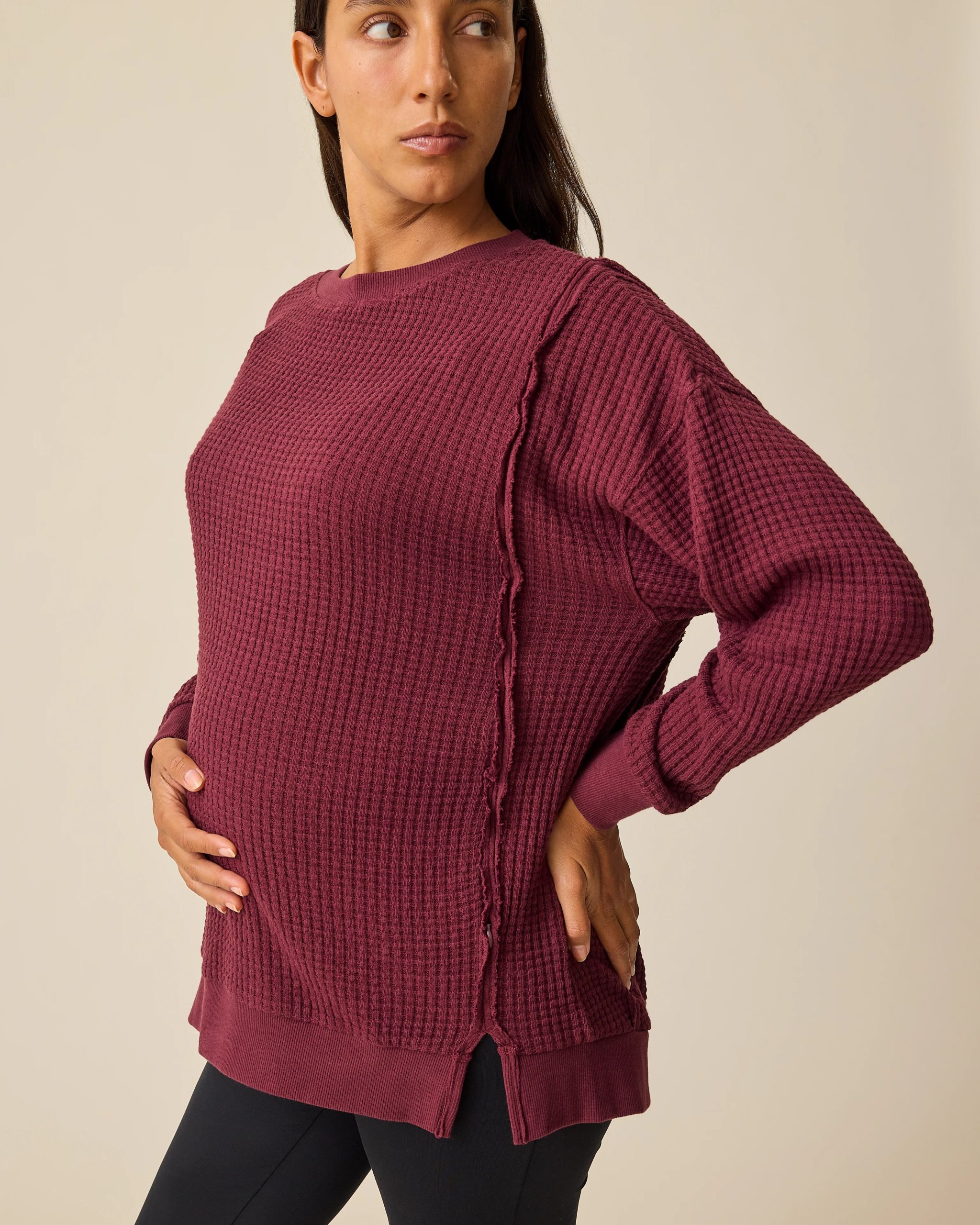 Joelle Thermal Maternity & Nursing Top | Garnet - Image 3