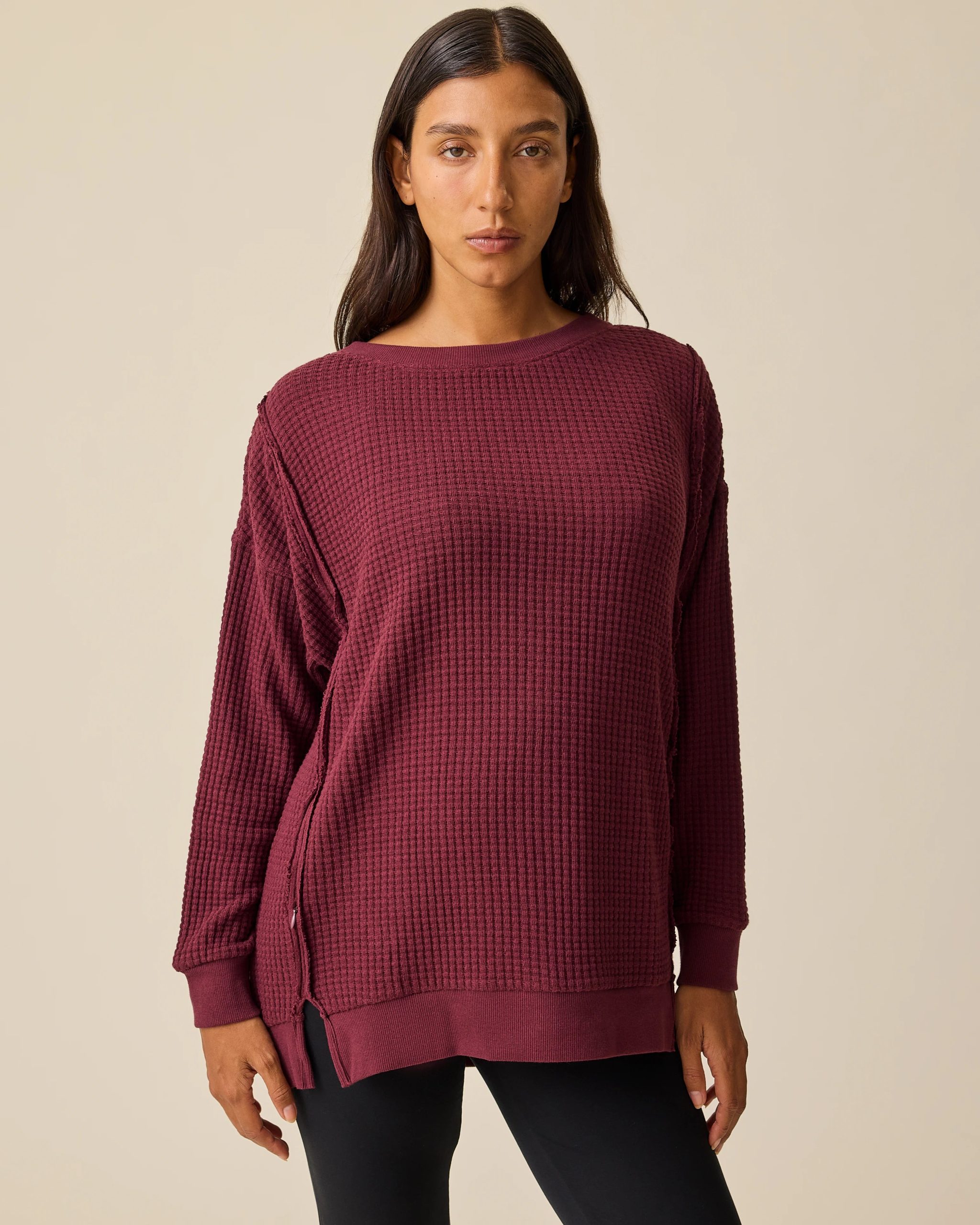 Joelle Thermal Maternity & Nursing Top | Garnet